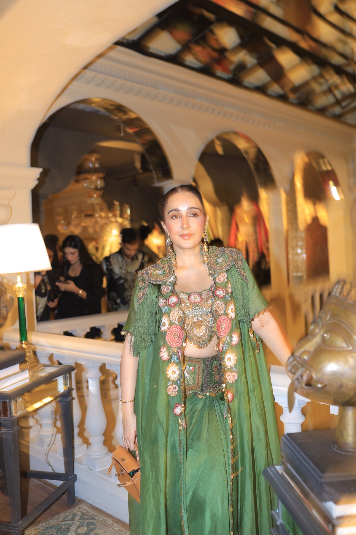 Sanjana batra In Cape with drape skirt set