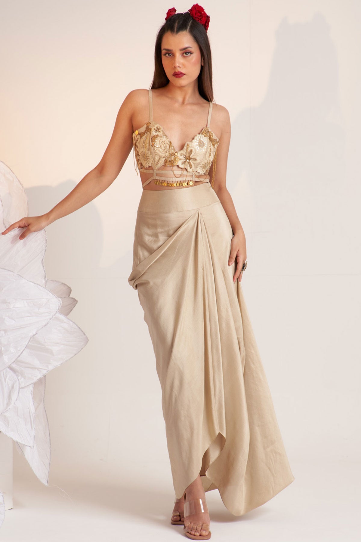 Ivory vintage lily long jacket set