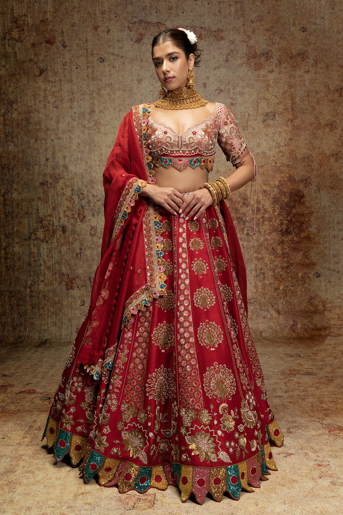 Sukhmani Gambhir in Surkh lal bridal lehenga