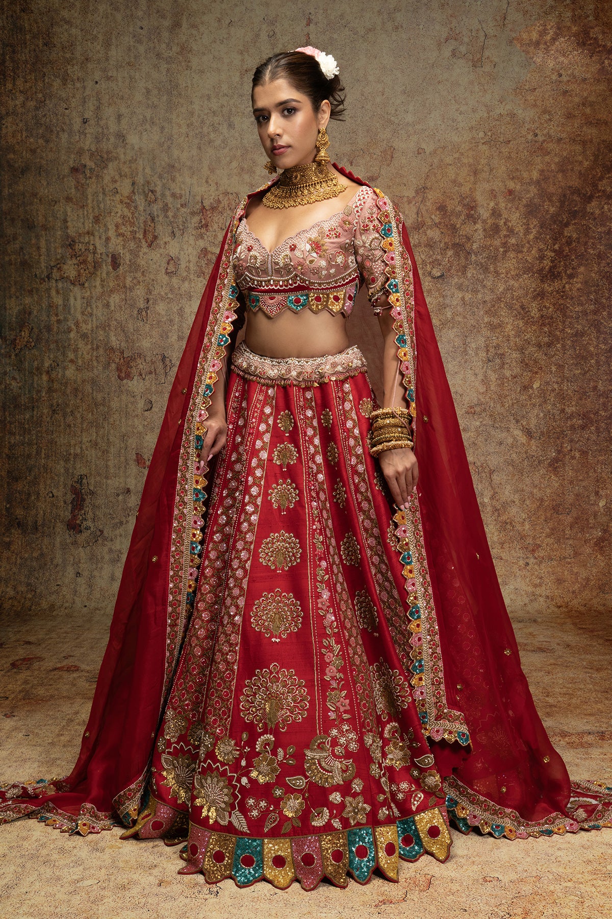 Sukhmani Gambhir in Surkh lal bridal lehenga