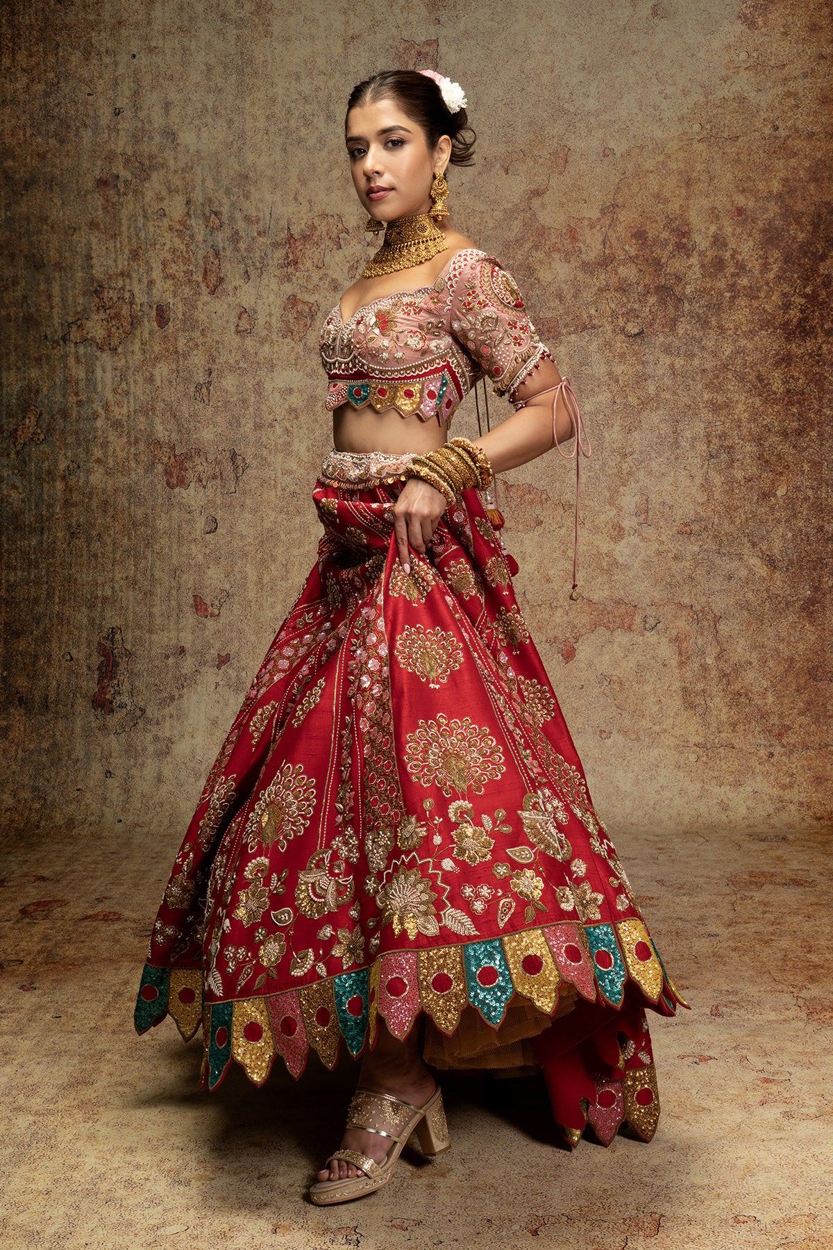 Sukhmani Gambhir in Surkh lal bridal lehenga
