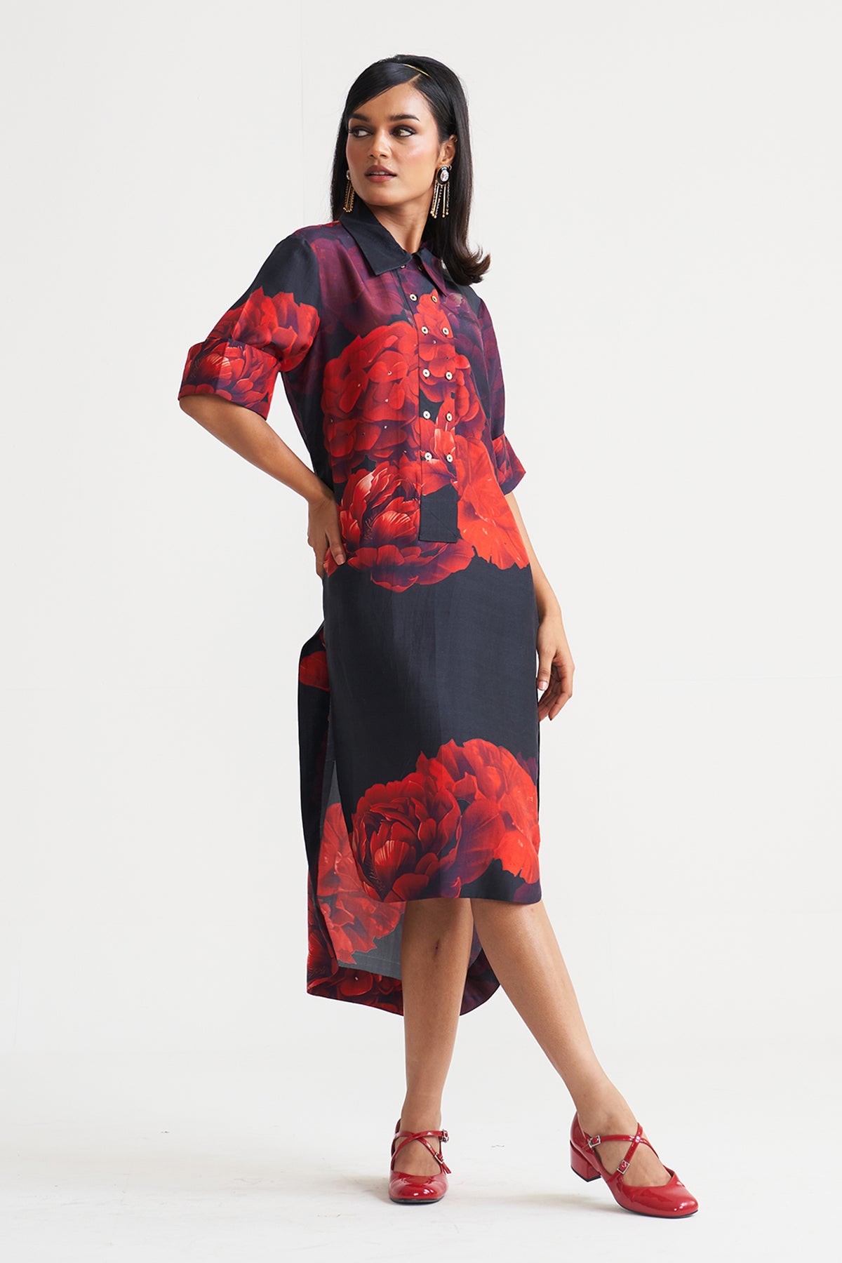 Front button detail dress