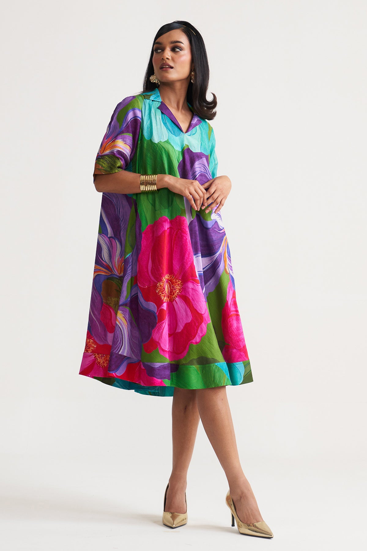 A-Line patch pocket dress