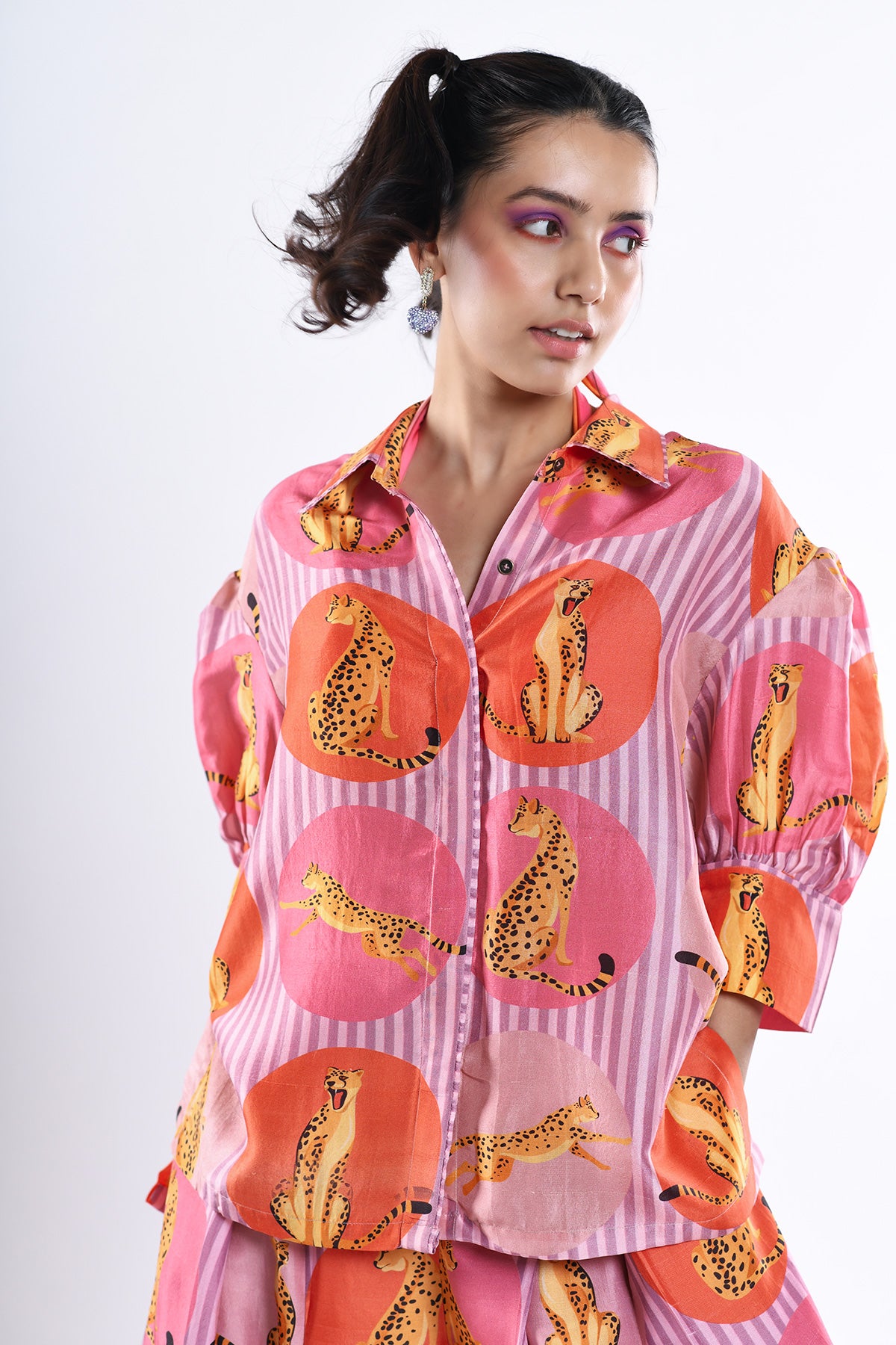 High Low Shirt With Pleated Pant