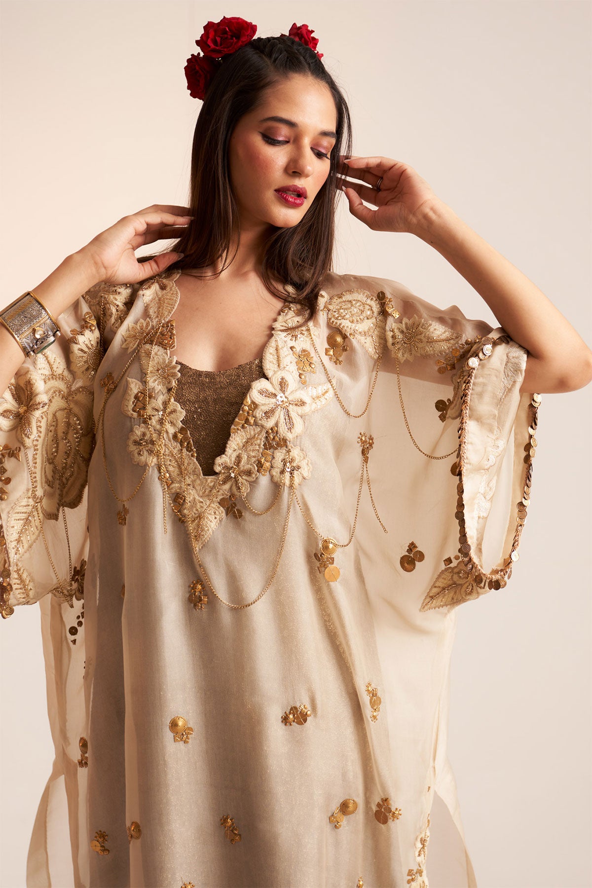 Ivory vintage lily kaftan set