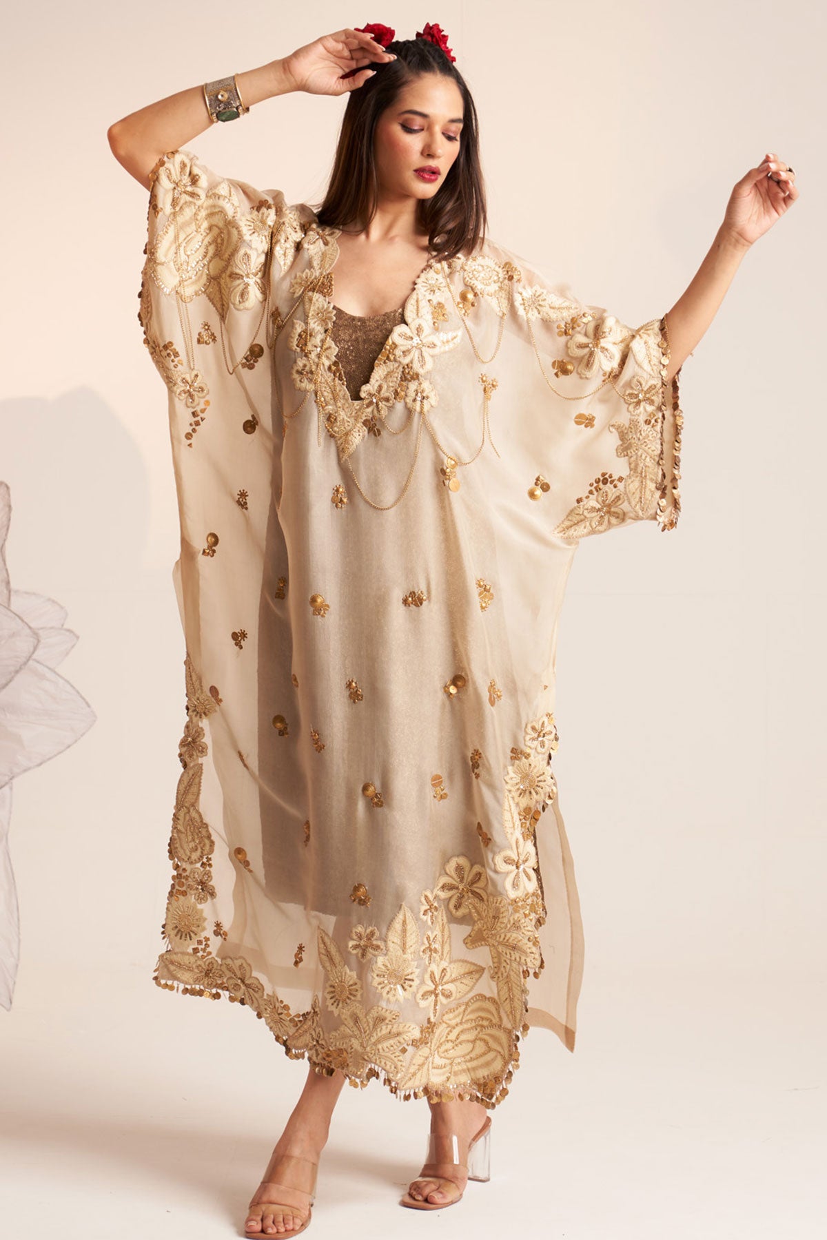 Ivory vintage lily kaftan set