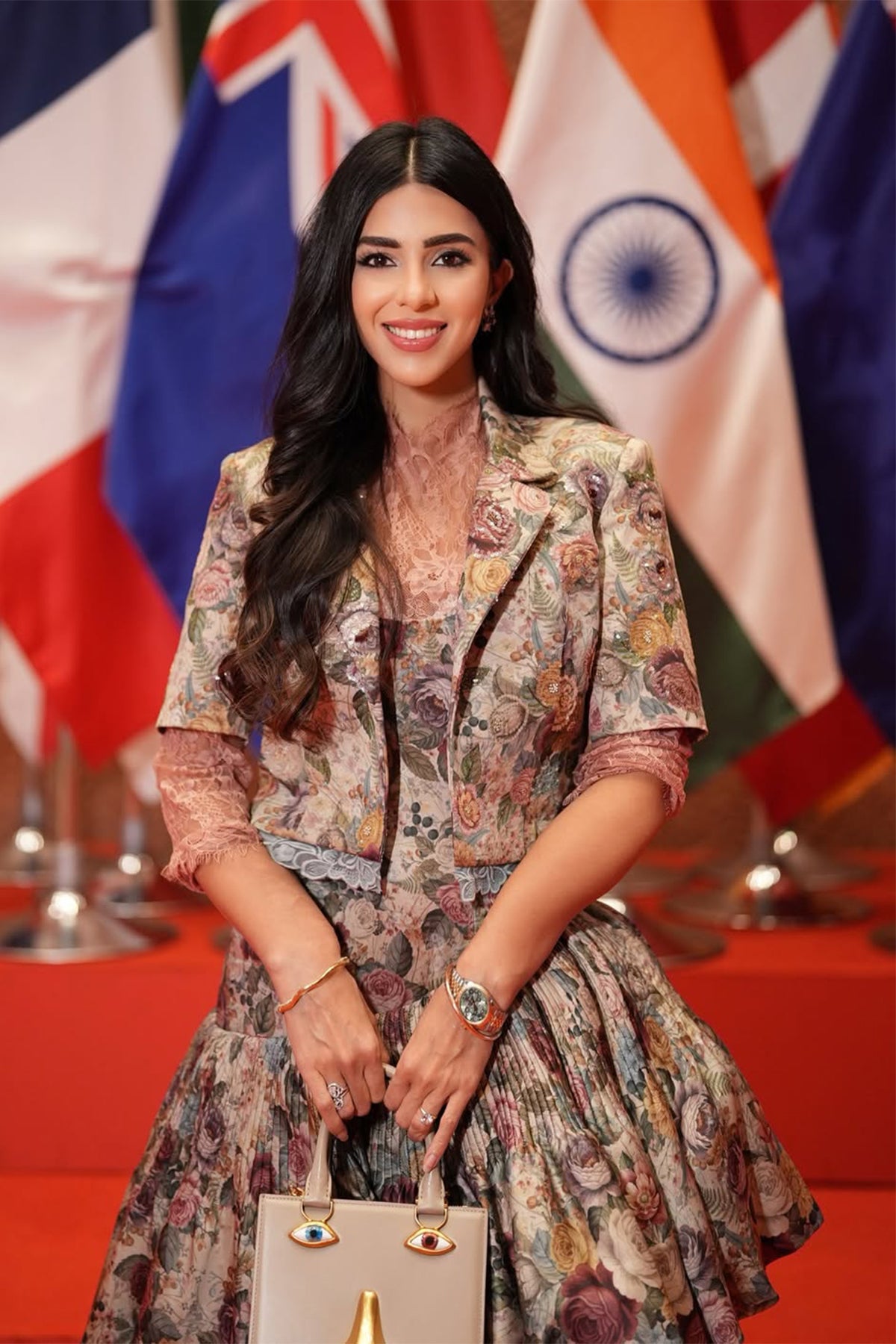 Bahaar dhawan in frill dress and crop blazer set