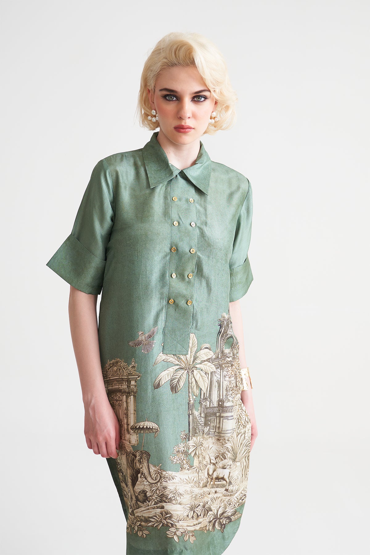 Front button detail dress