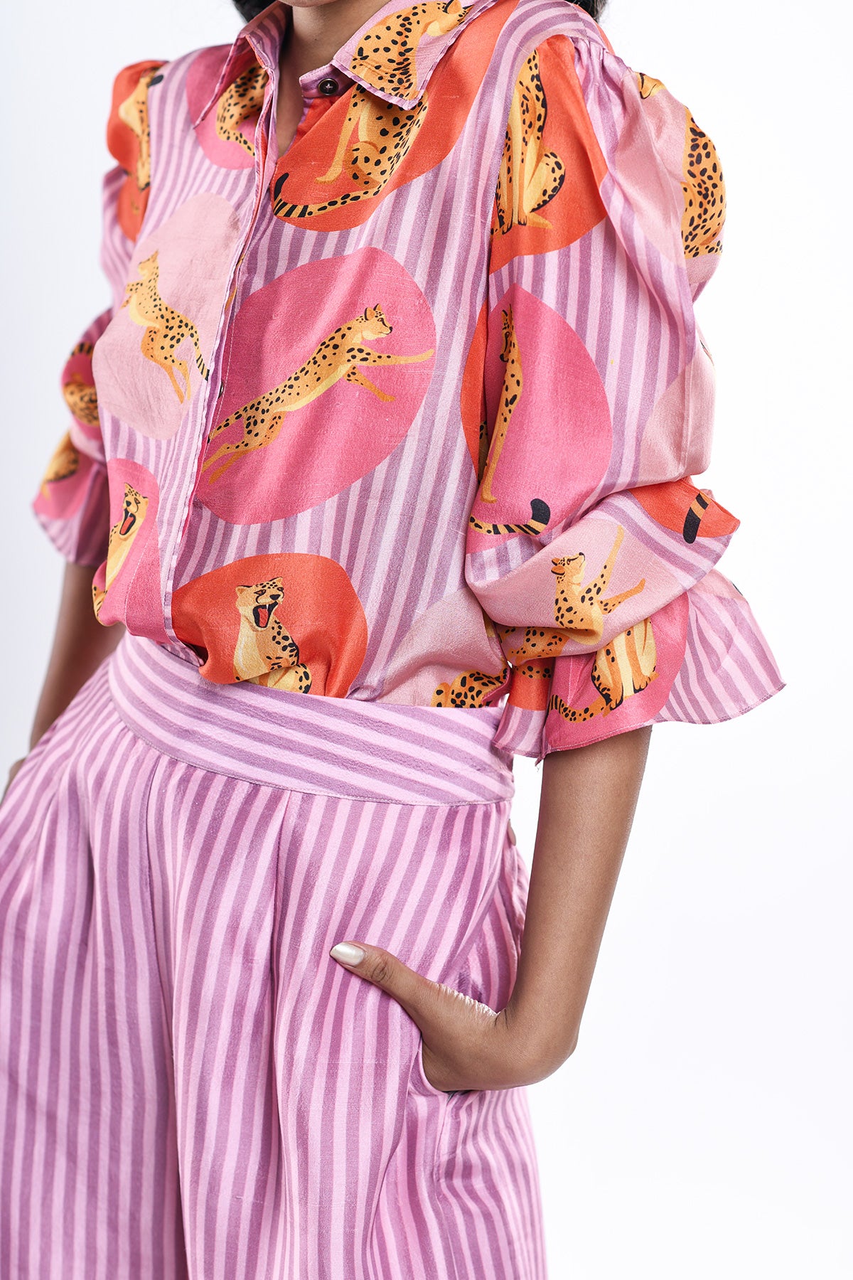 Puff Sleeve Shirt And Palazzo Pant