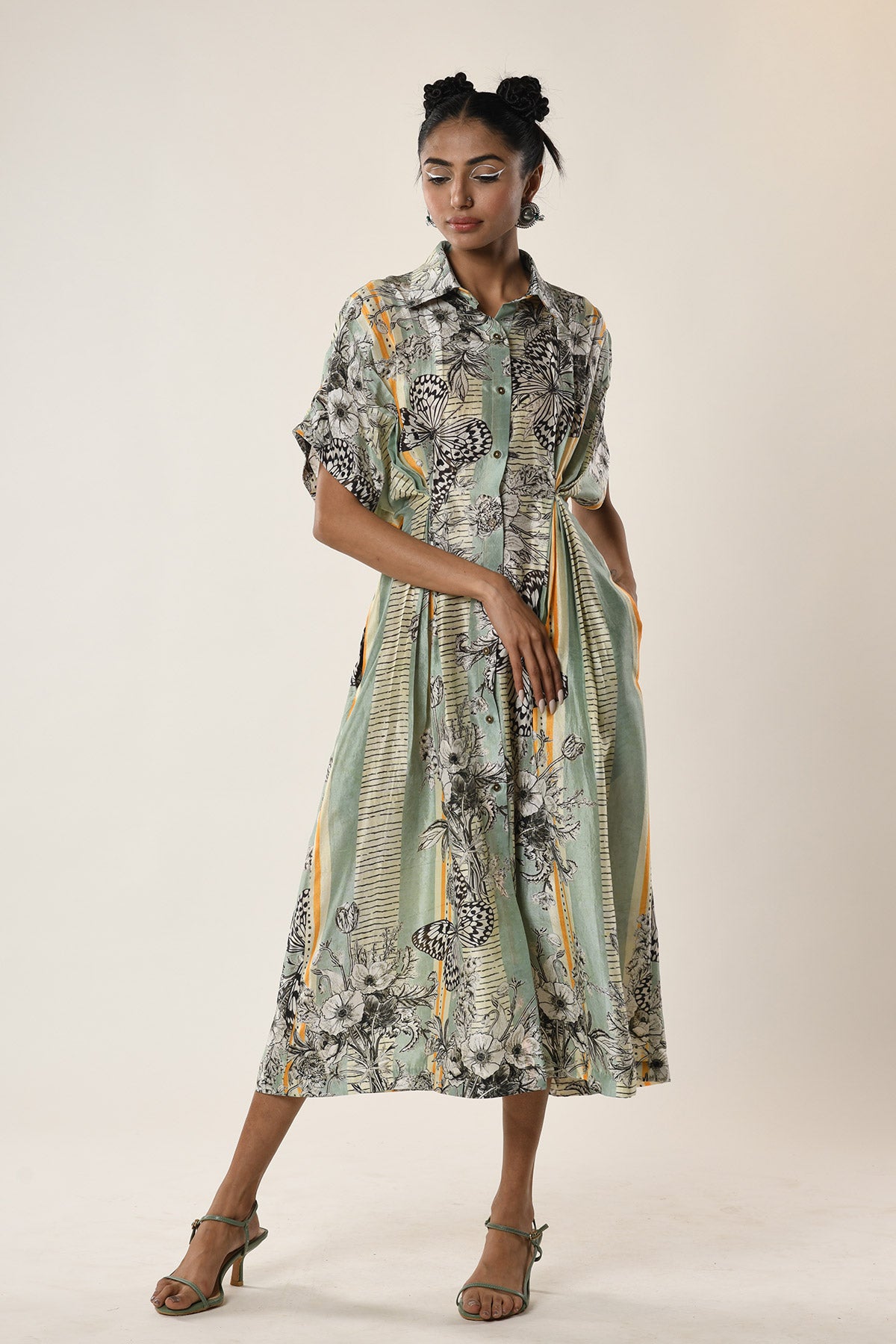 Pleated Kaftan Dress