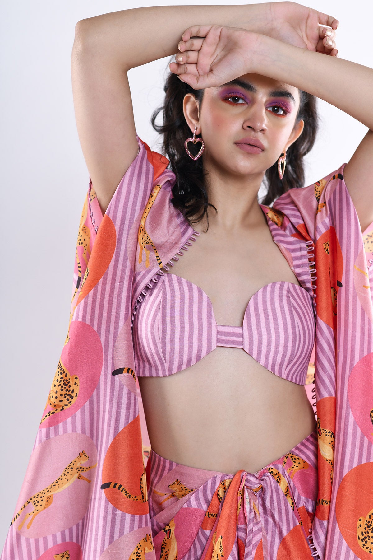 Sarong Skirt ,Bralette And Cape Set
