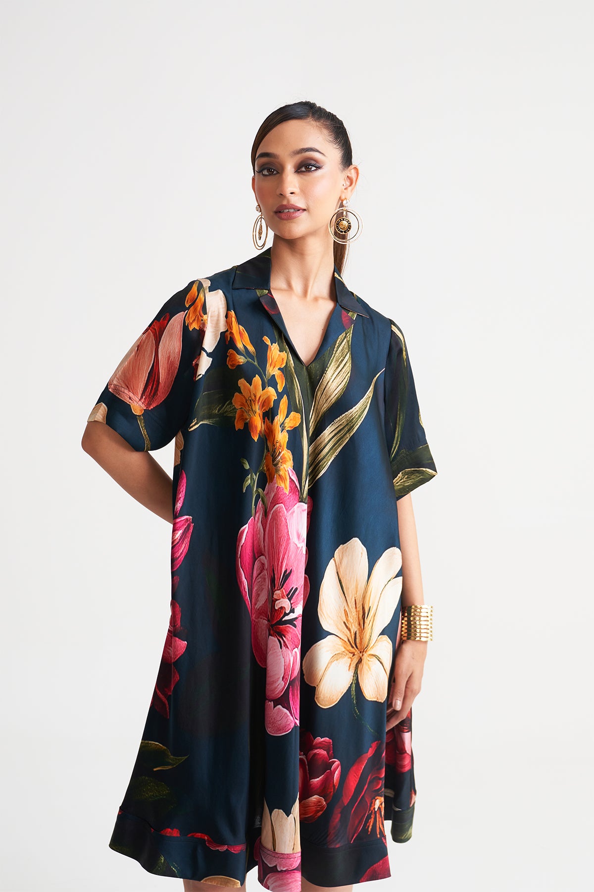 A-Line patch pocket dress