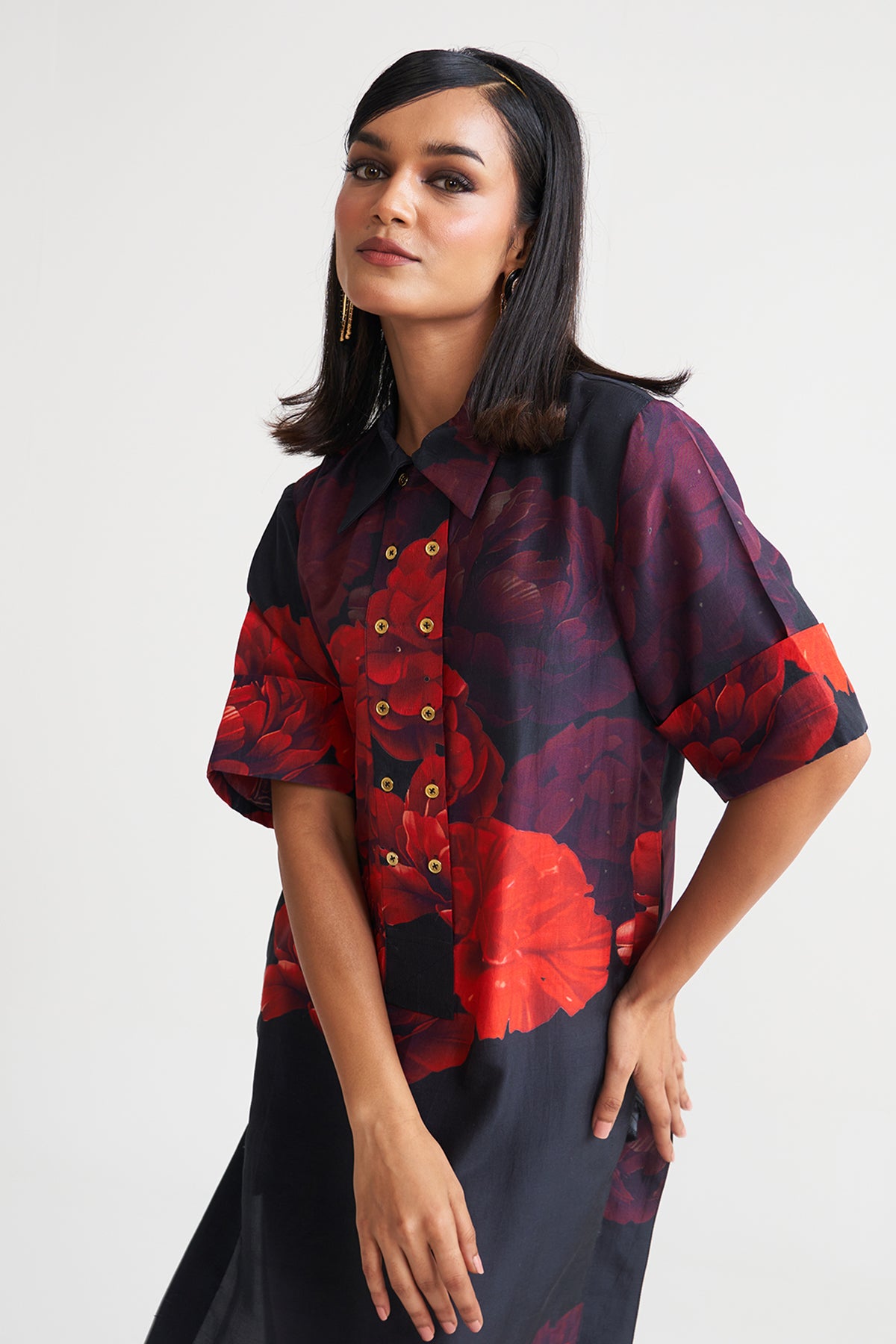 Front button detail dress