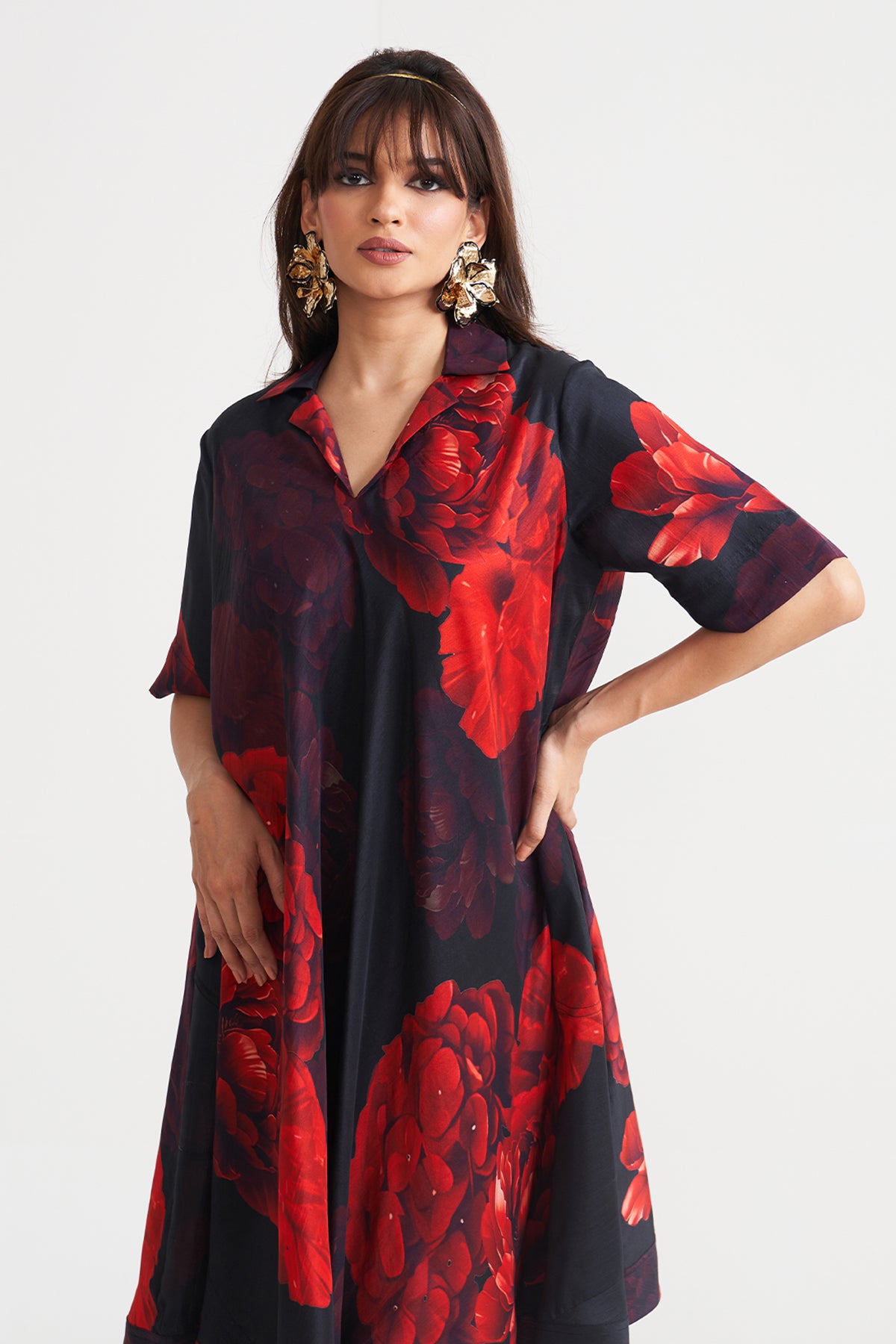 A-Line patch pocket dress