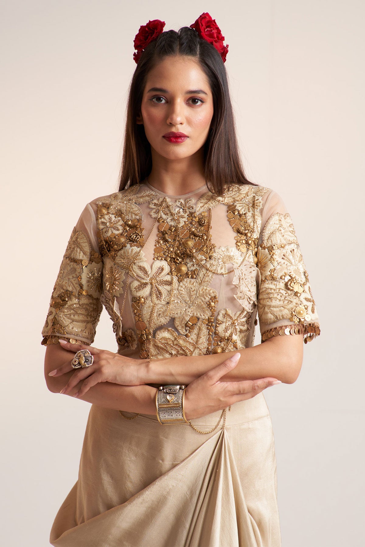 Ivory vintage lily bodysuit set