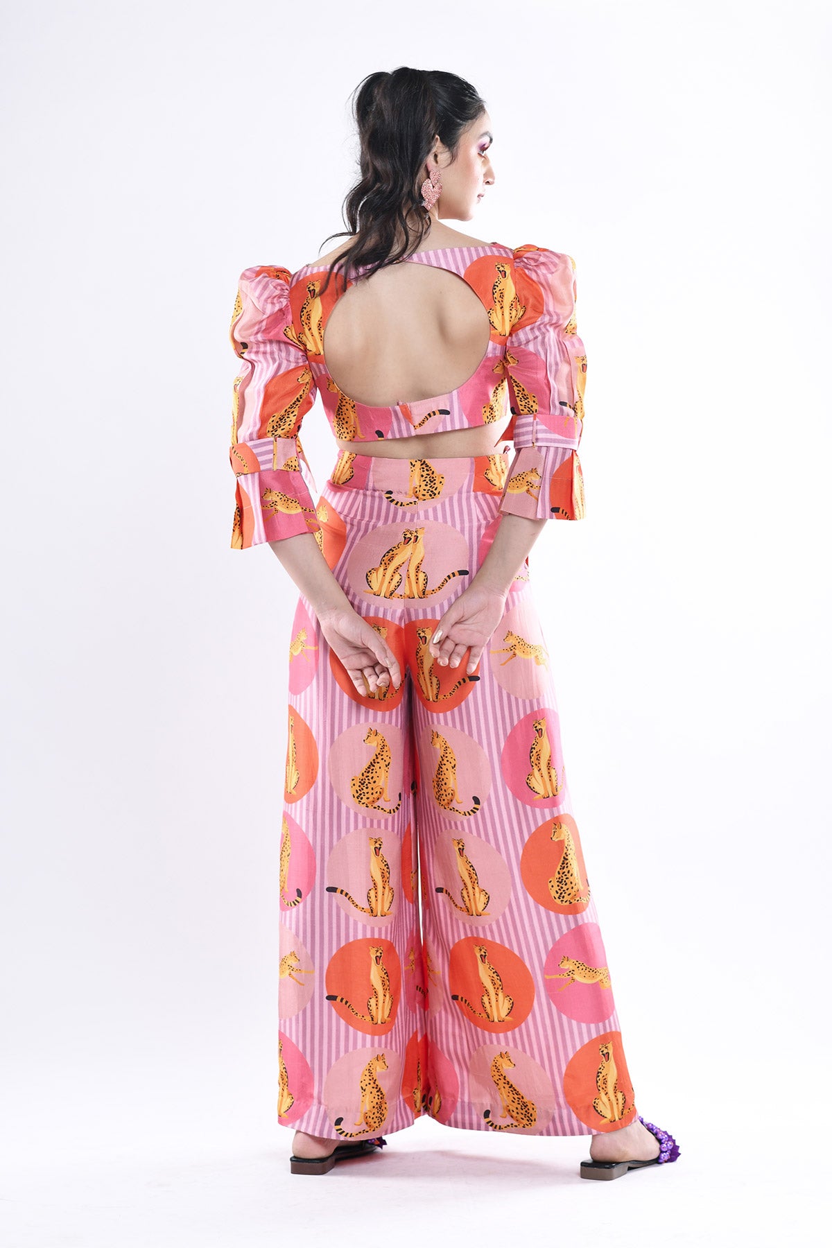 Front Buckle Top And Palazzo Pant