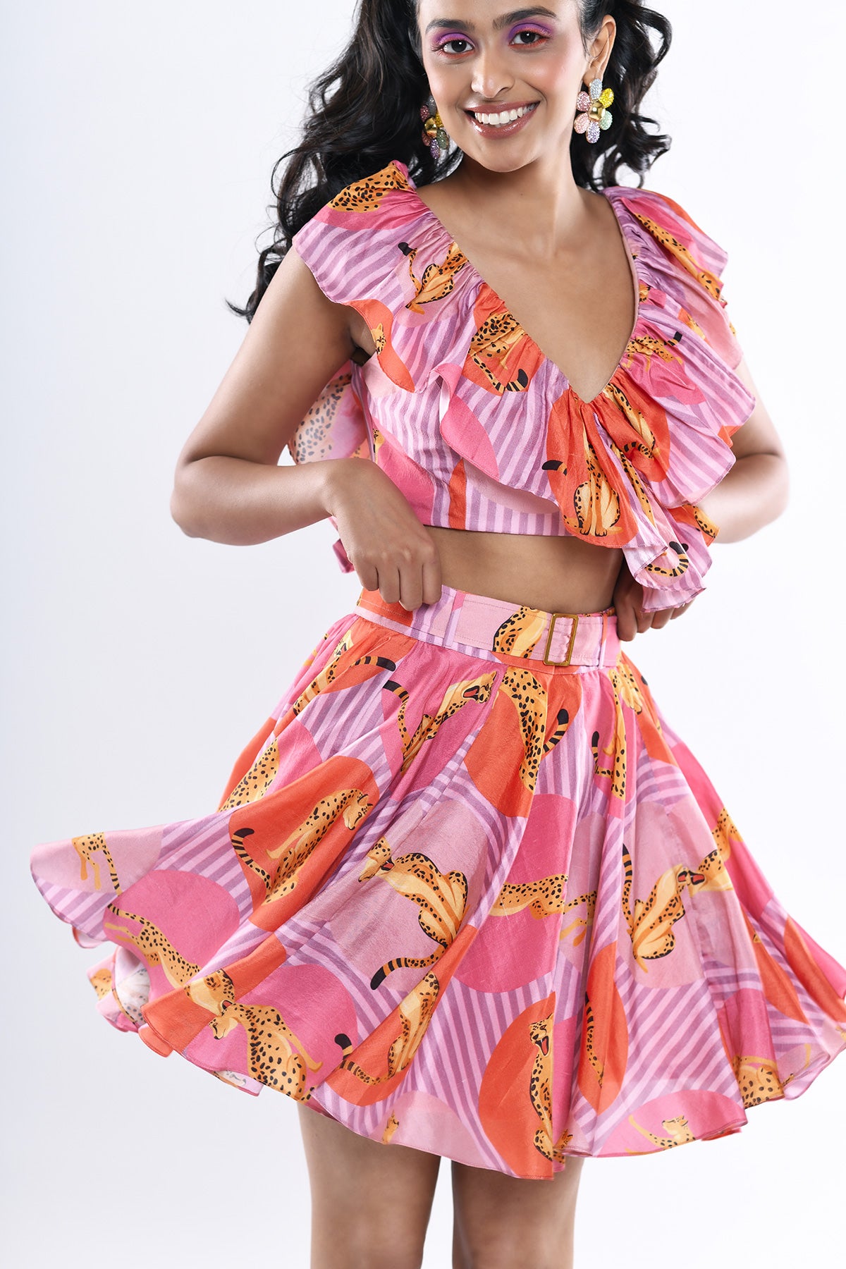 Flared Skirt With Belt