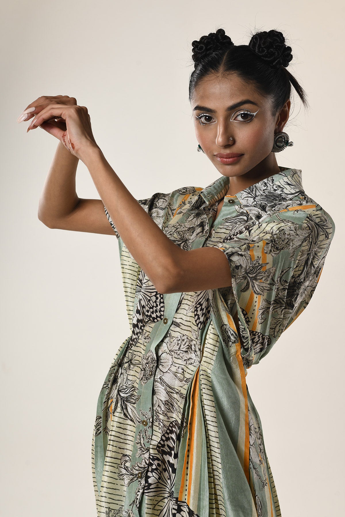 Pleated Kaftan Dress