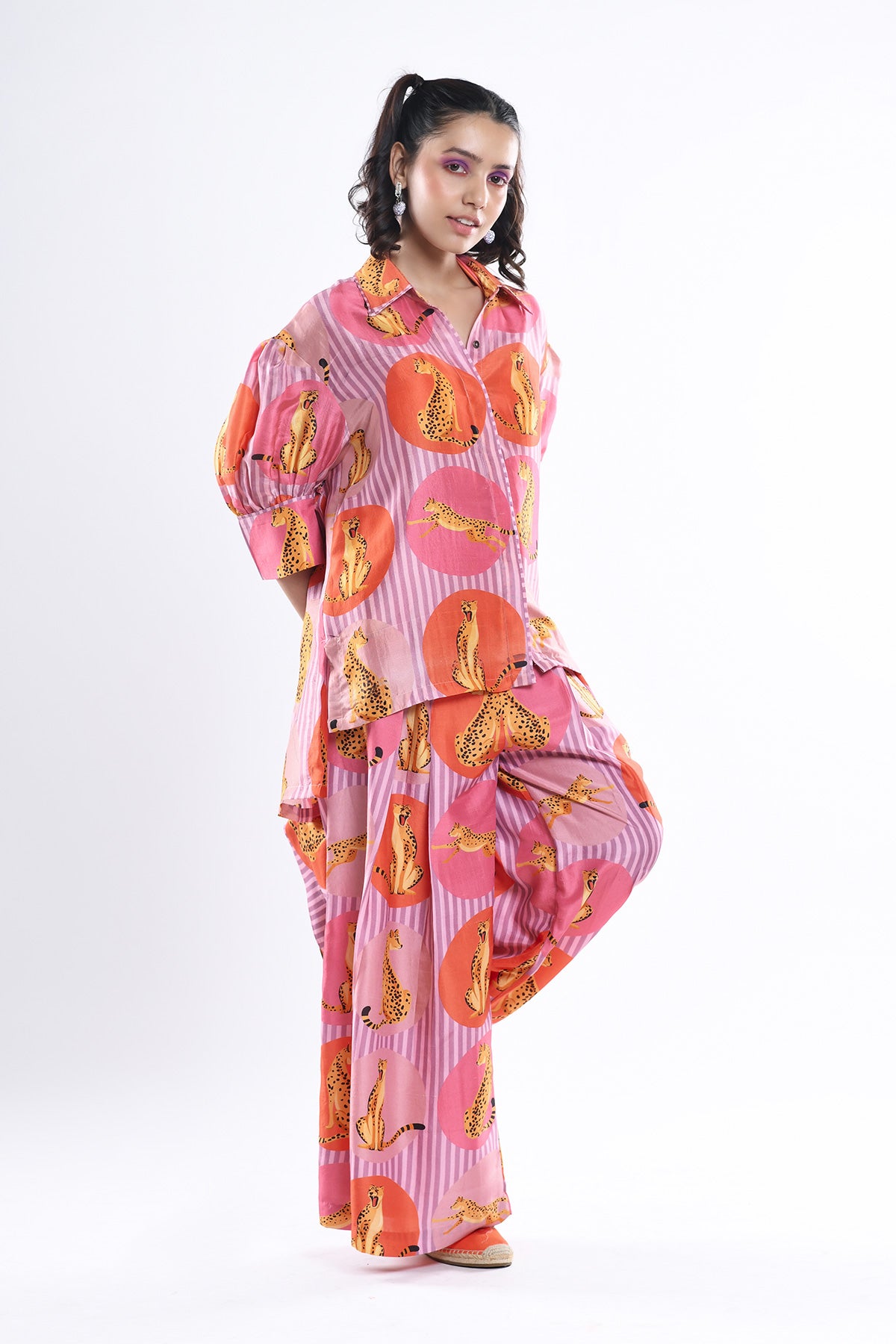 High Low Shirt With Pleated Pant