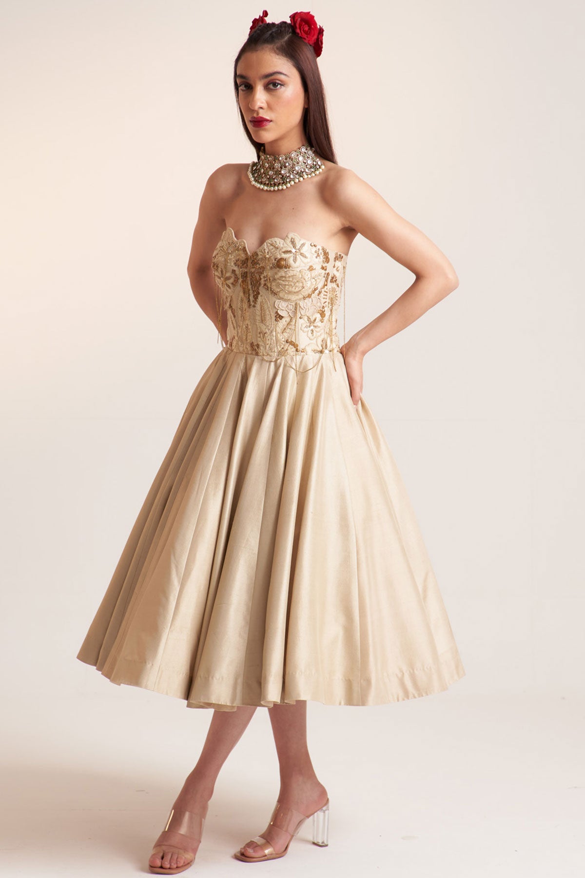 Ivory vintage lily corset dress