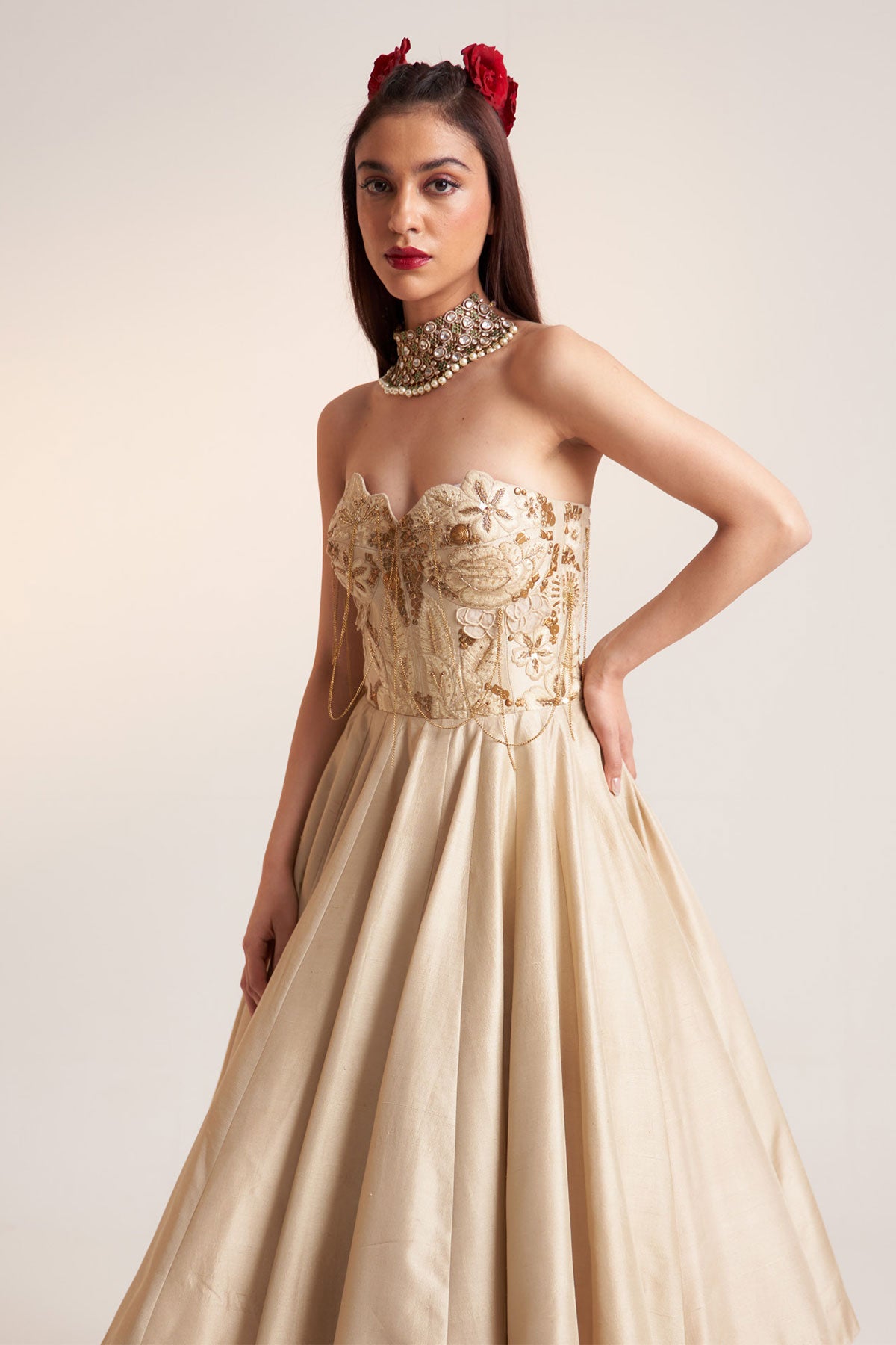 Ivory vintage lily corset dress