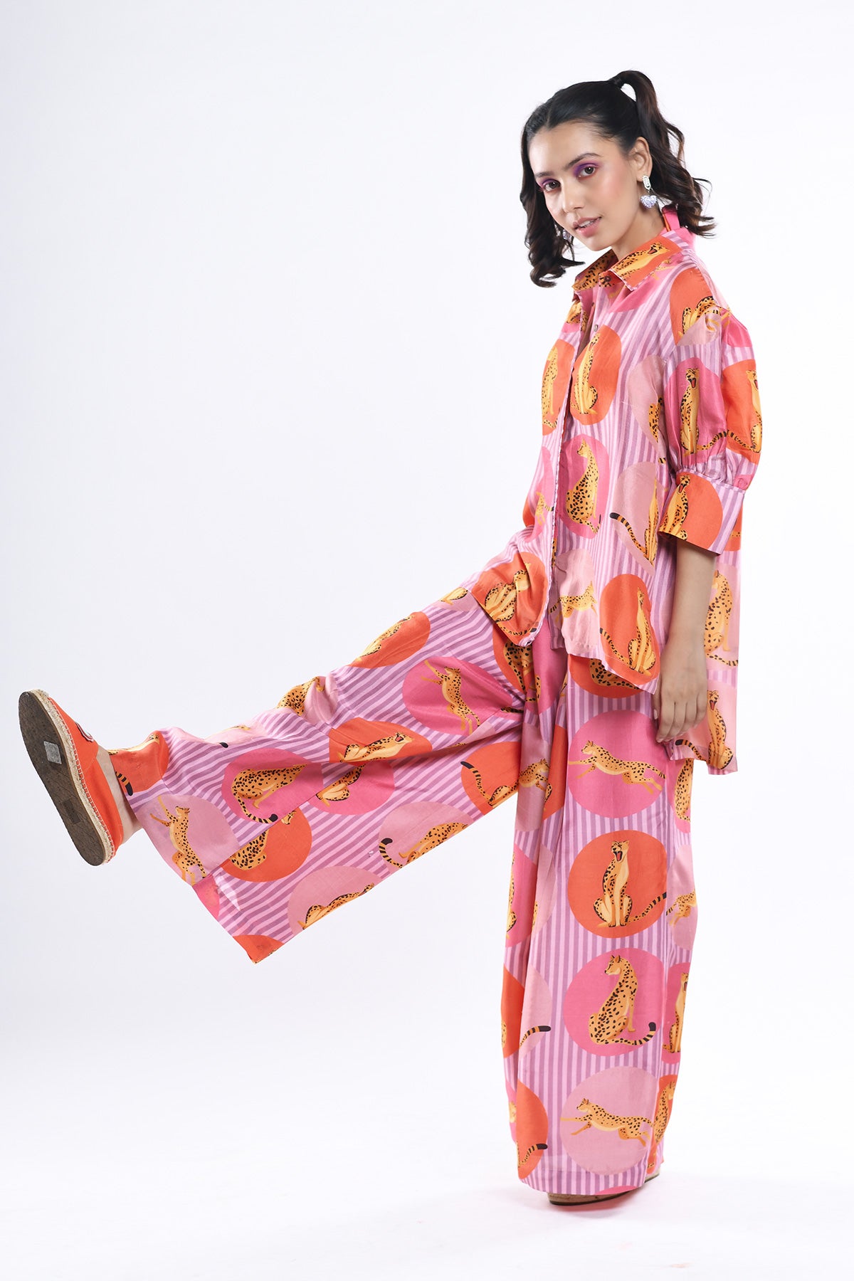 High Low Shirt With Pleated Pant