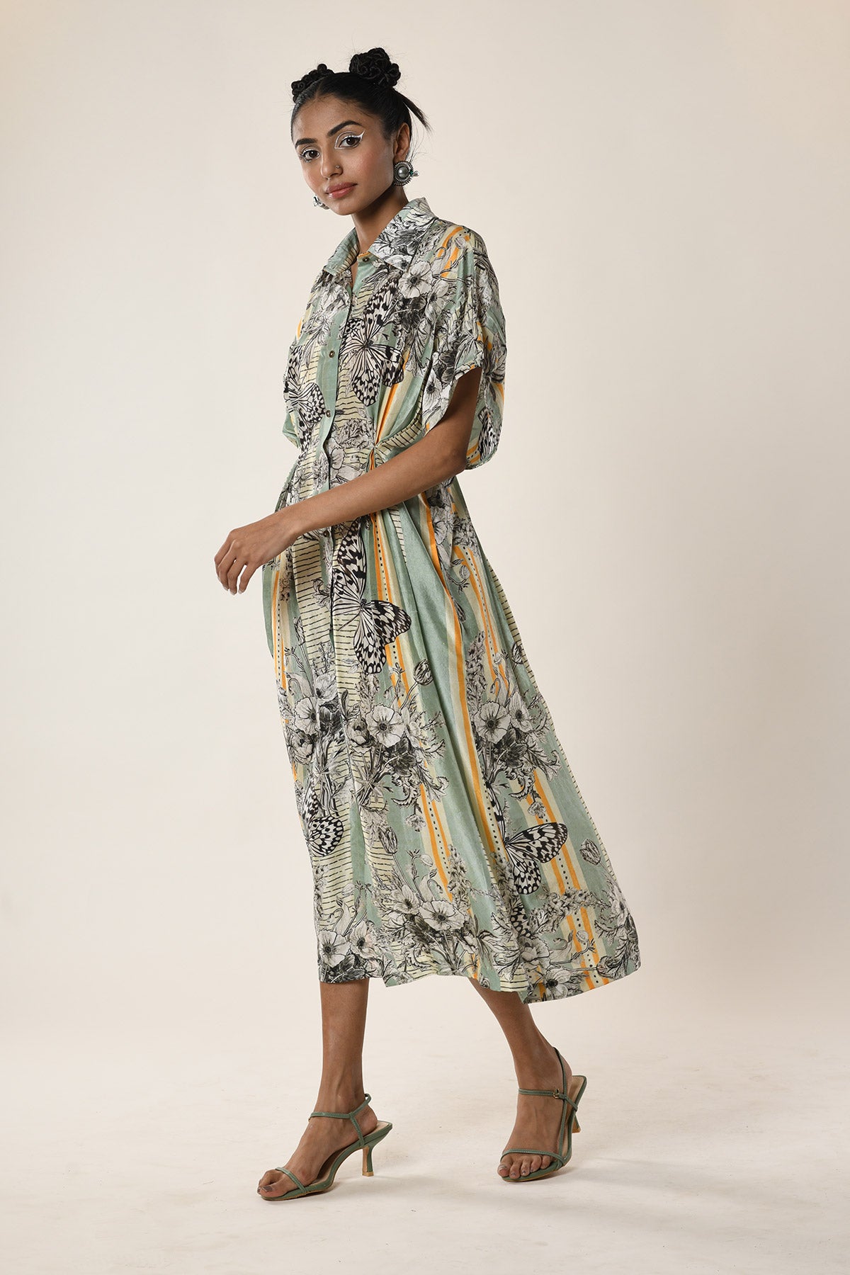 Pleated Kaftan Dress