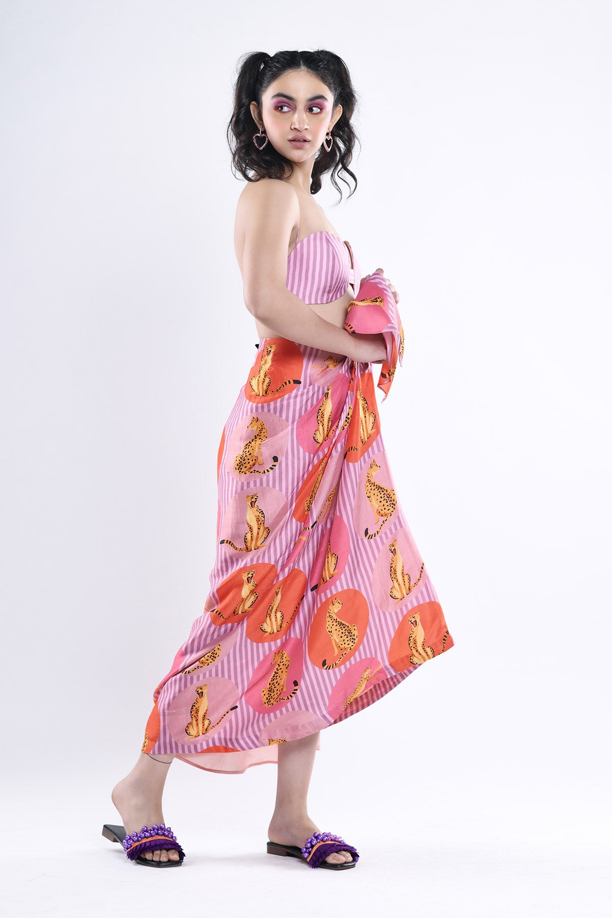 Sarong Skirt ,Bralette And Cape Set