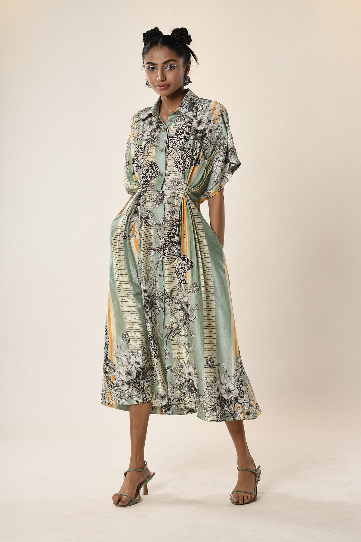 Pleated Kaftan Dress