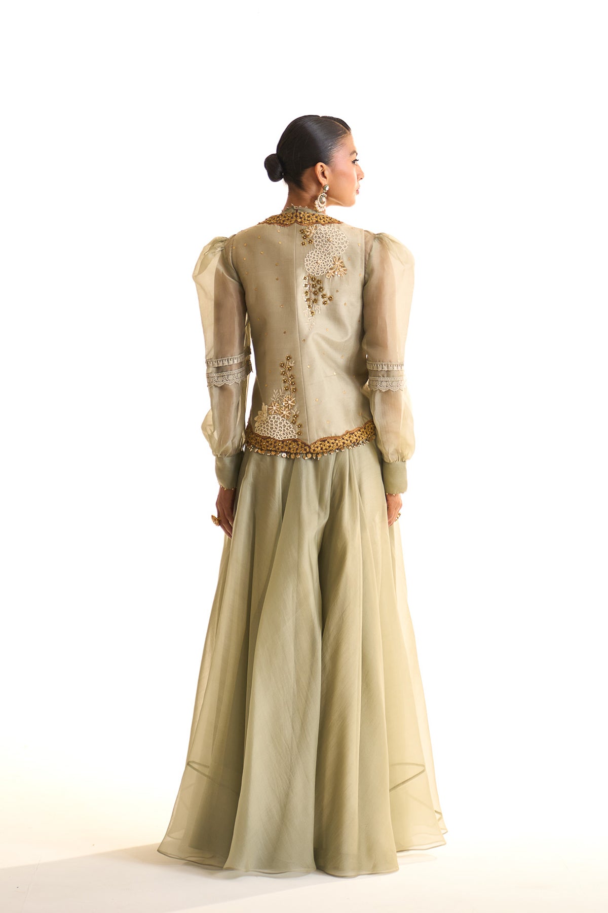 Aqua pearl waist coat set