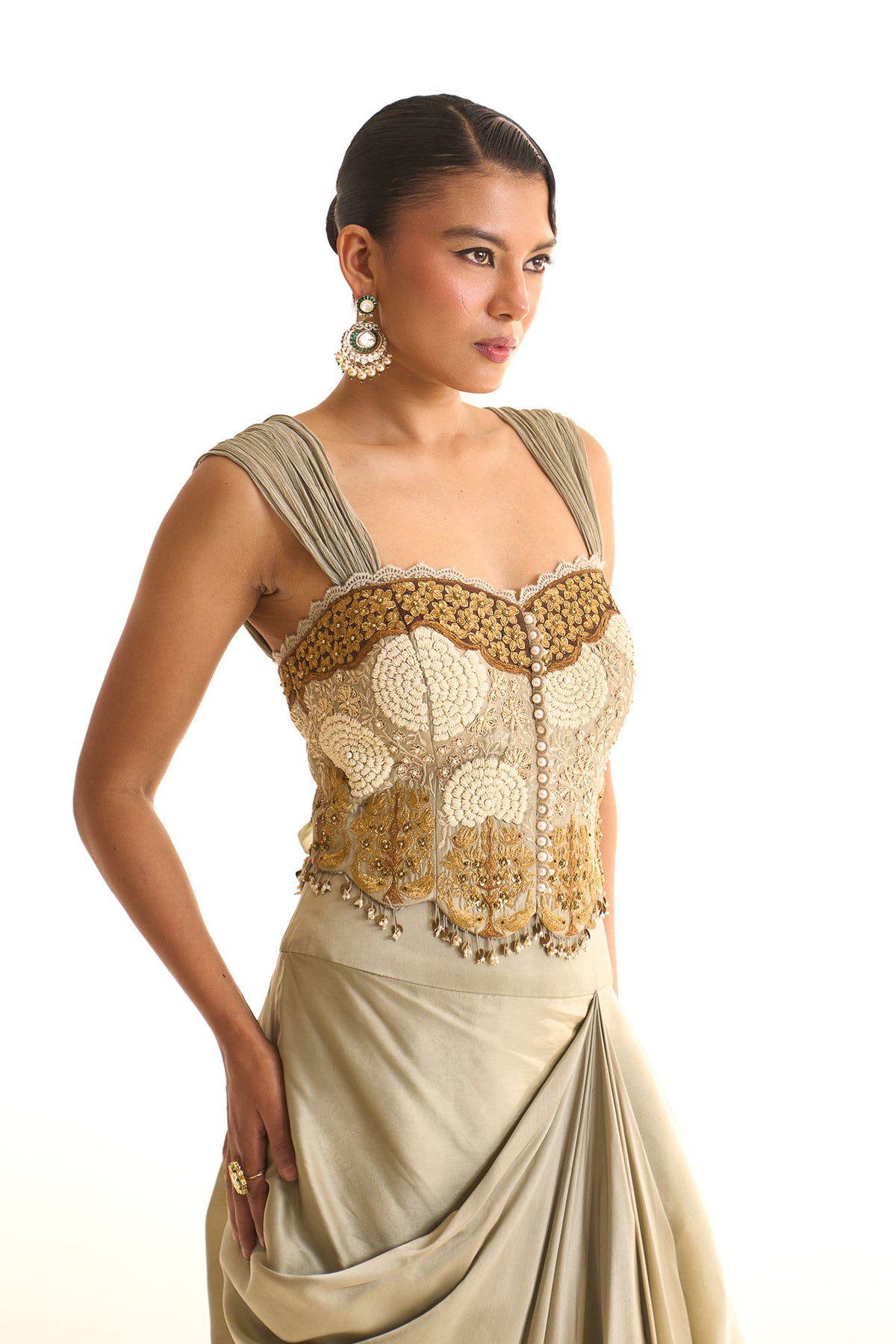 Aqua pearl Victorian top set