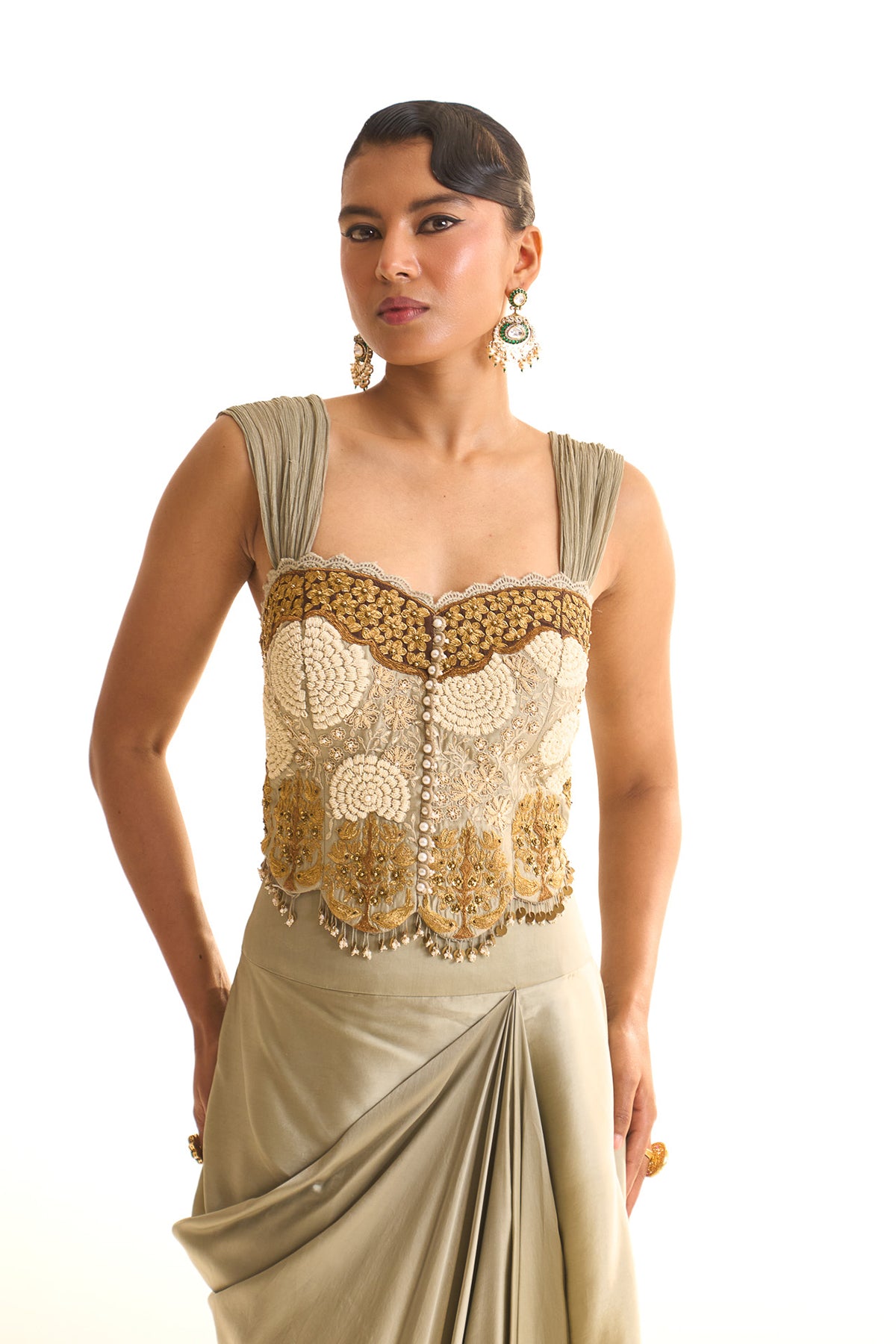 Aqua pearl Victorian top set