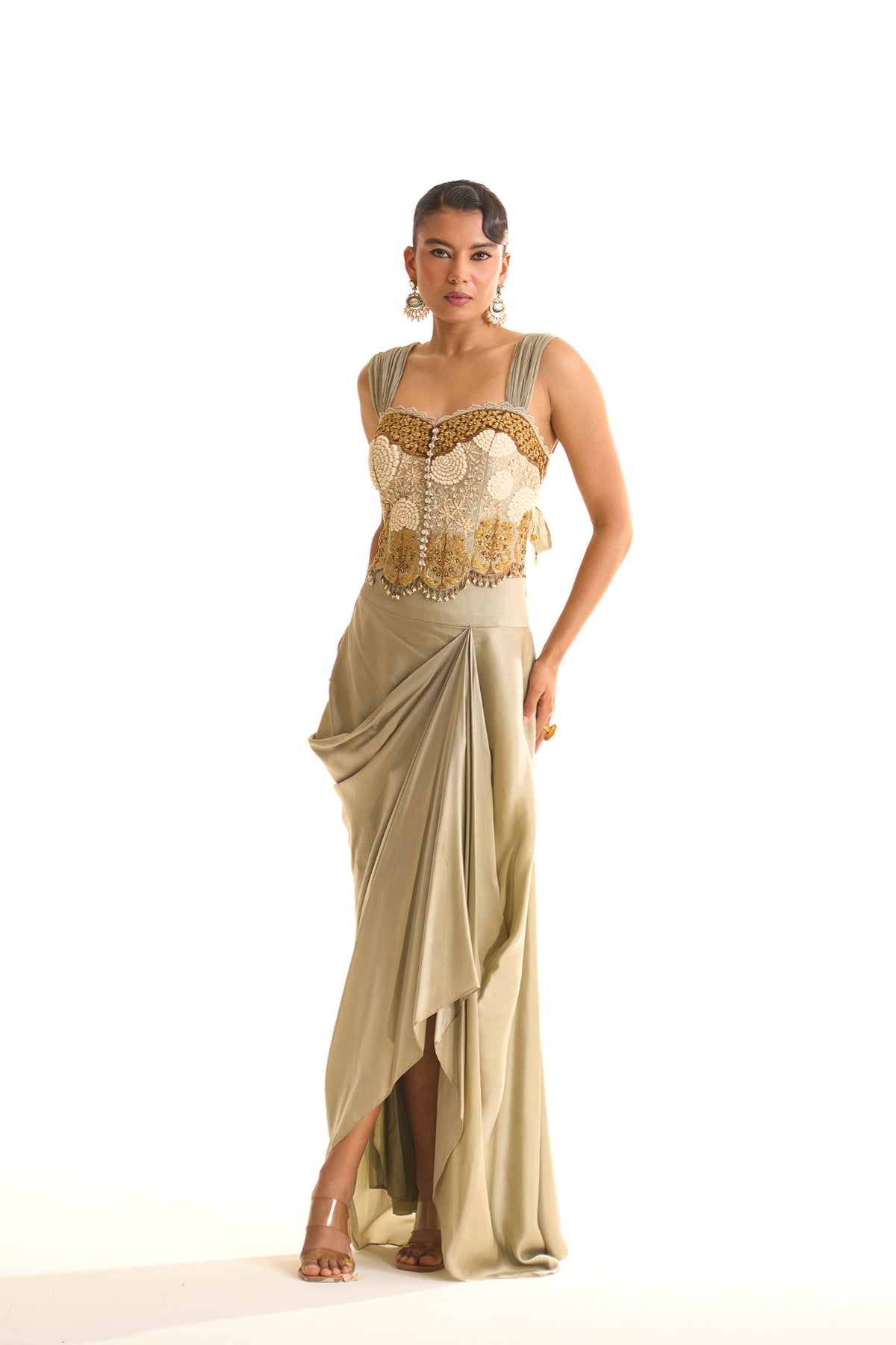 Aqua pearl Victorian top set