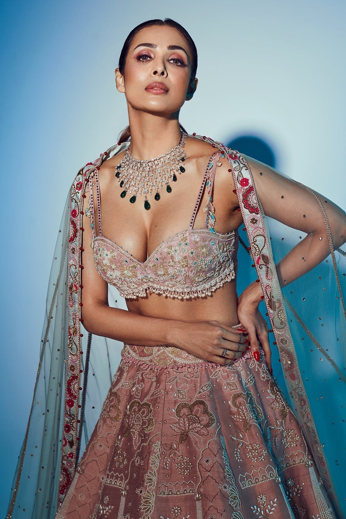 Maliaka arora in Moti Kora Lehenga
