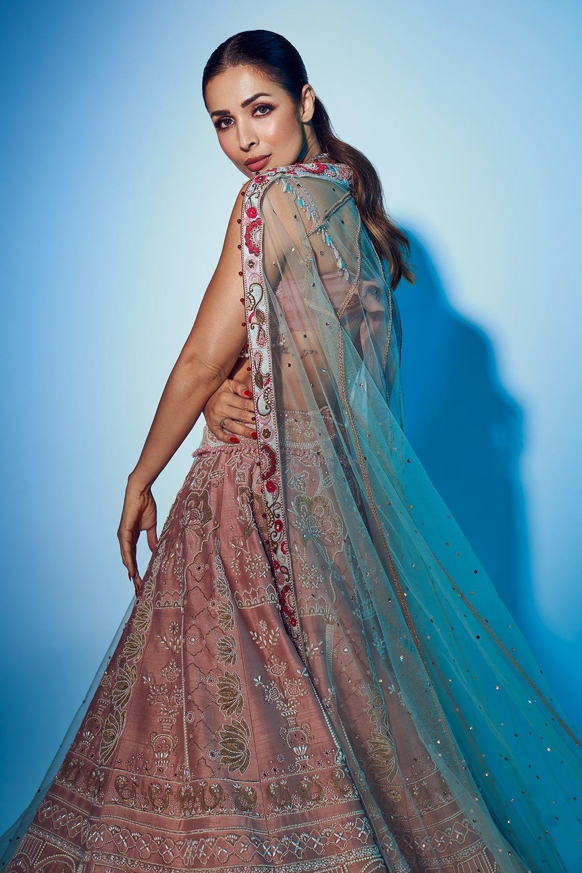 Maliaka arora in Moti Kora Lehenga
