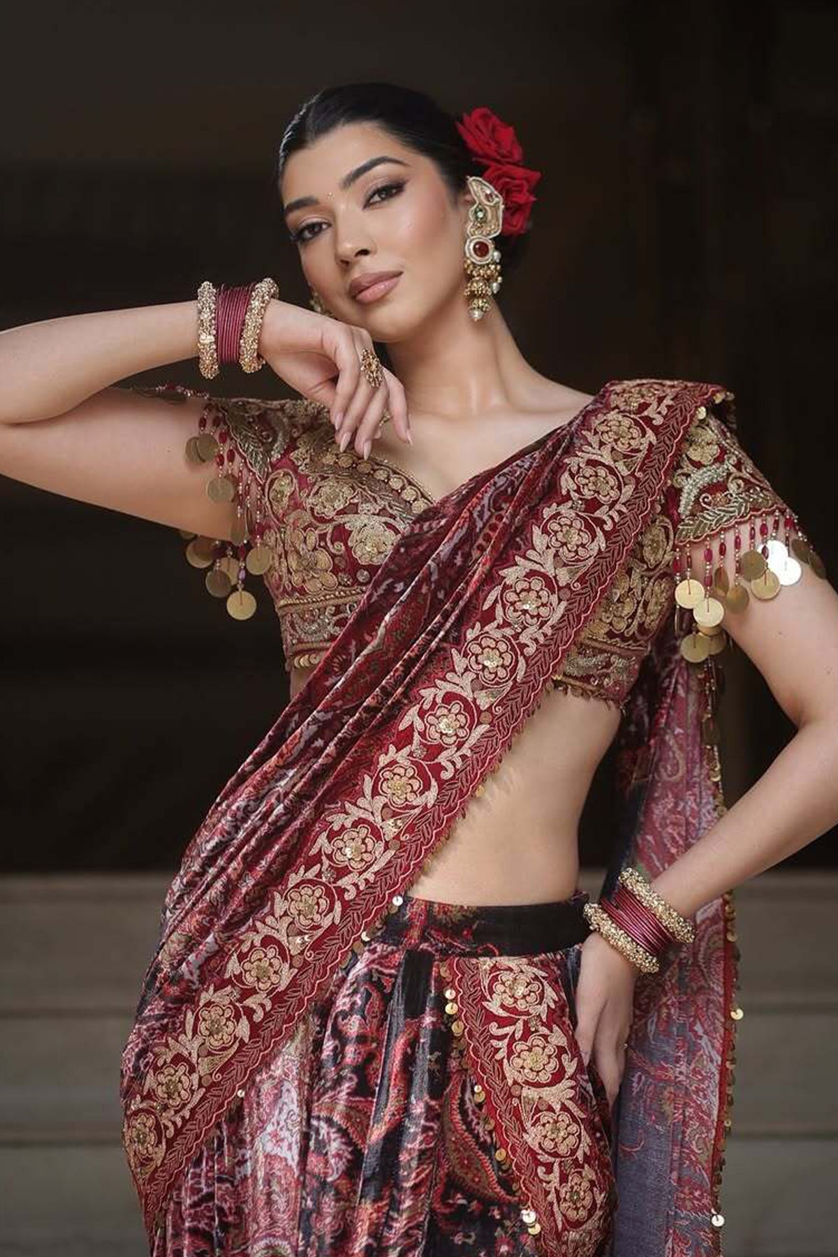 Jamawar Mermaid saree