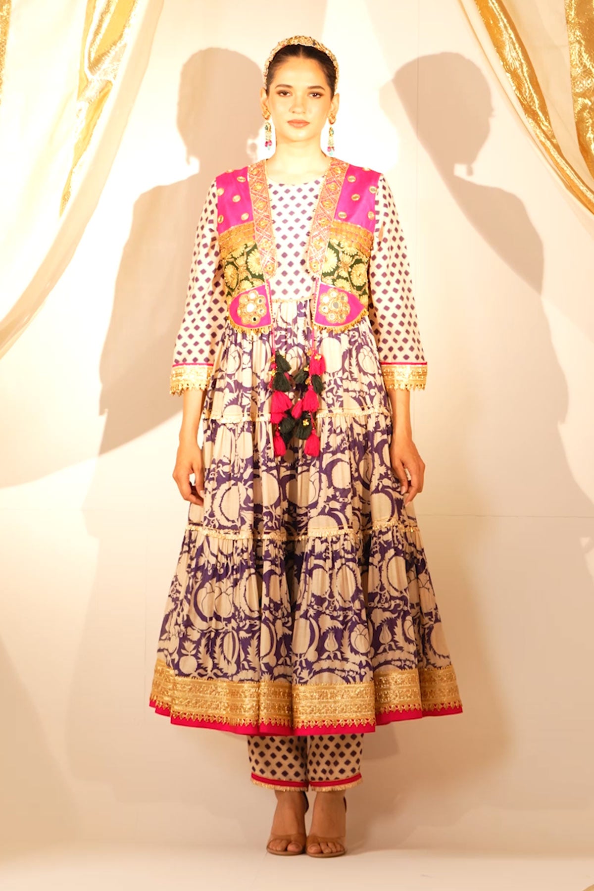 Layered Anarkali With Jacket