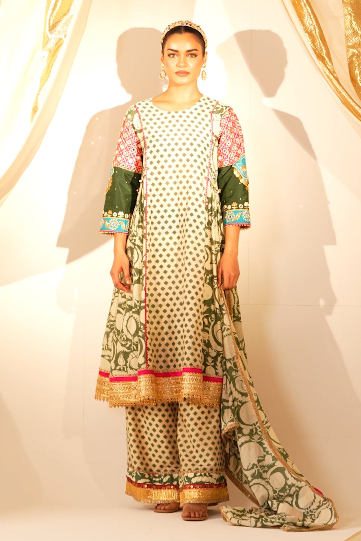 Sleeve Embellished Kurta Set