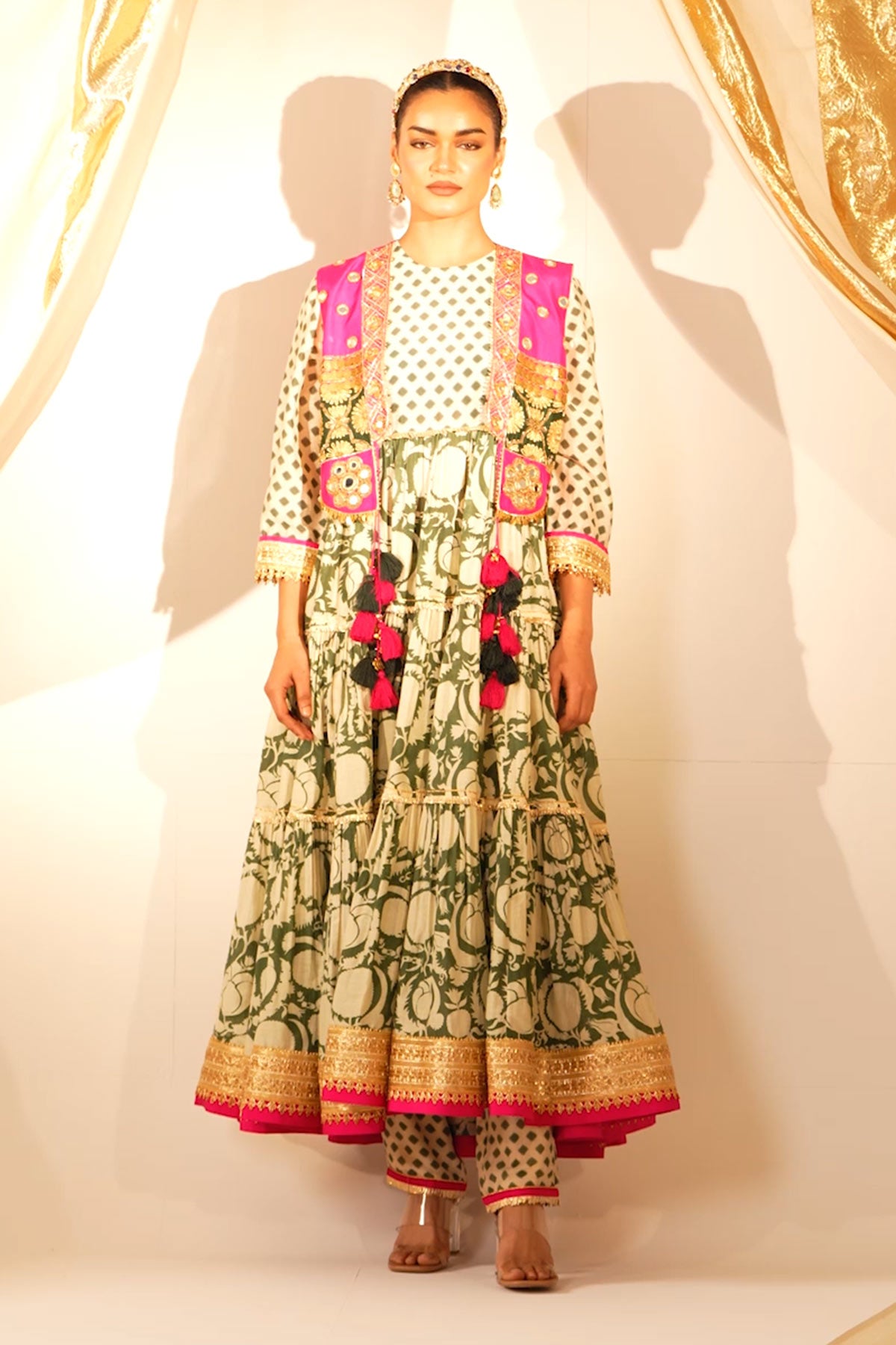 Layered Anarkali With Jacket