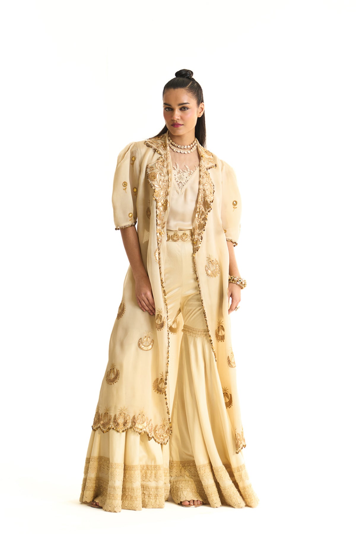 Long cape and garara set