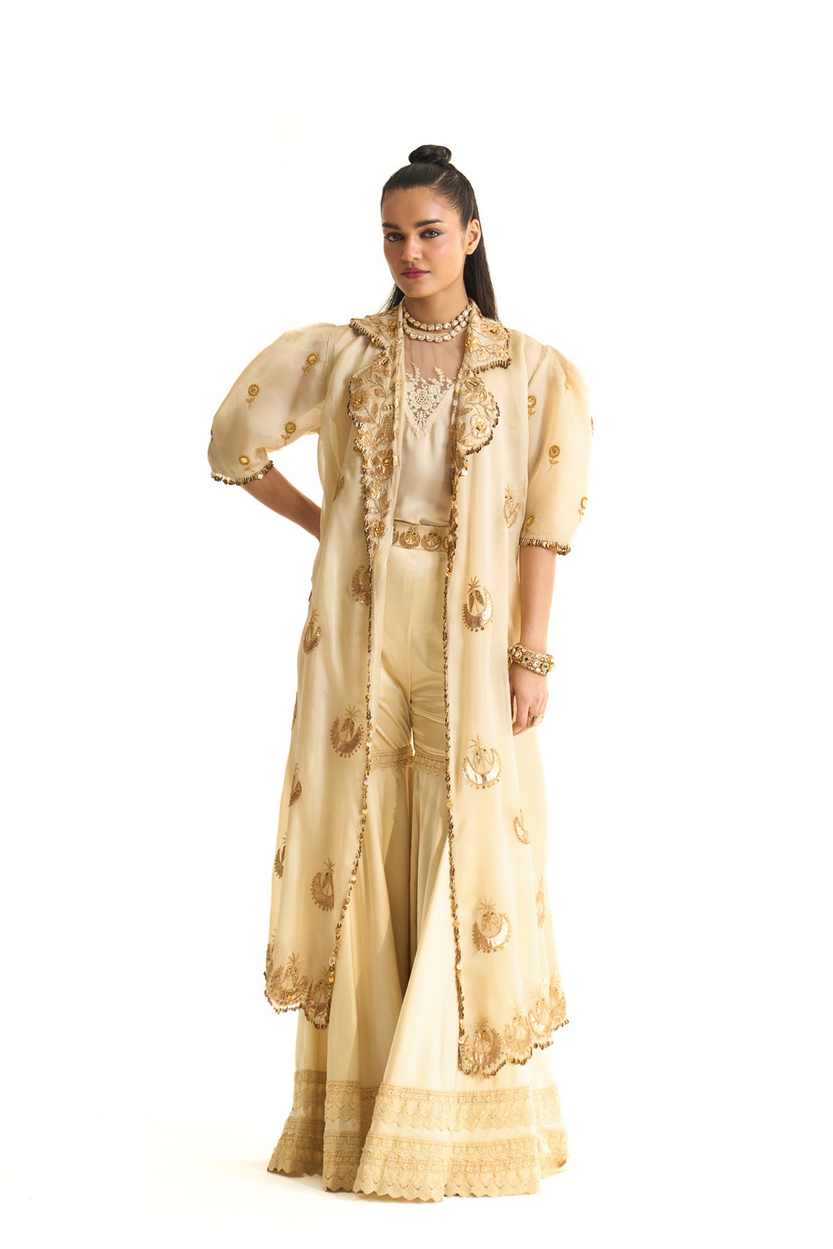 Chaand baag Long cape and garara set