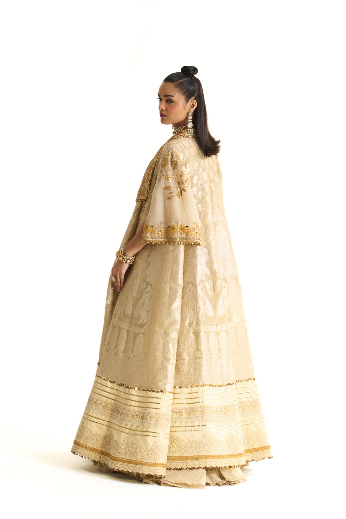 Chaand baag Banarsi long jacket set