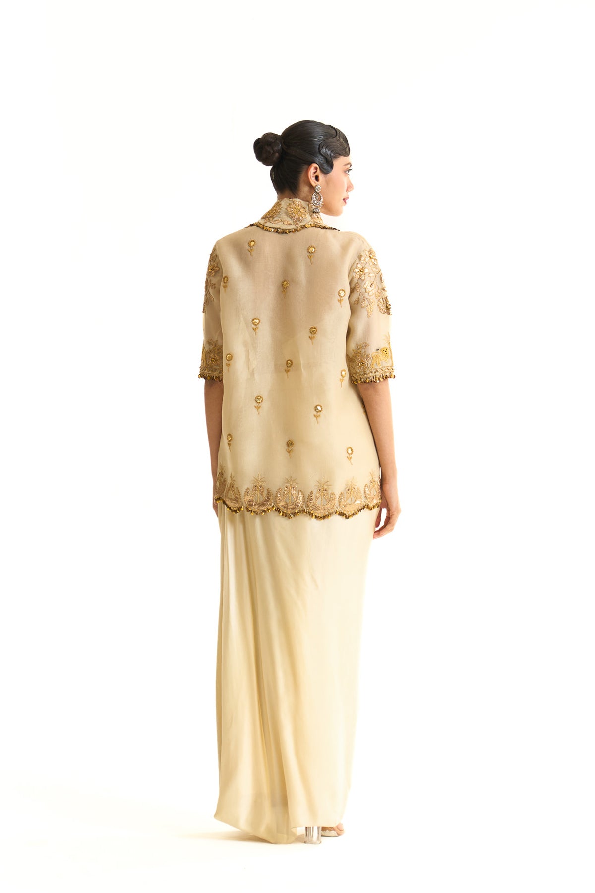 Chaand baag Scallop jacket skirt set