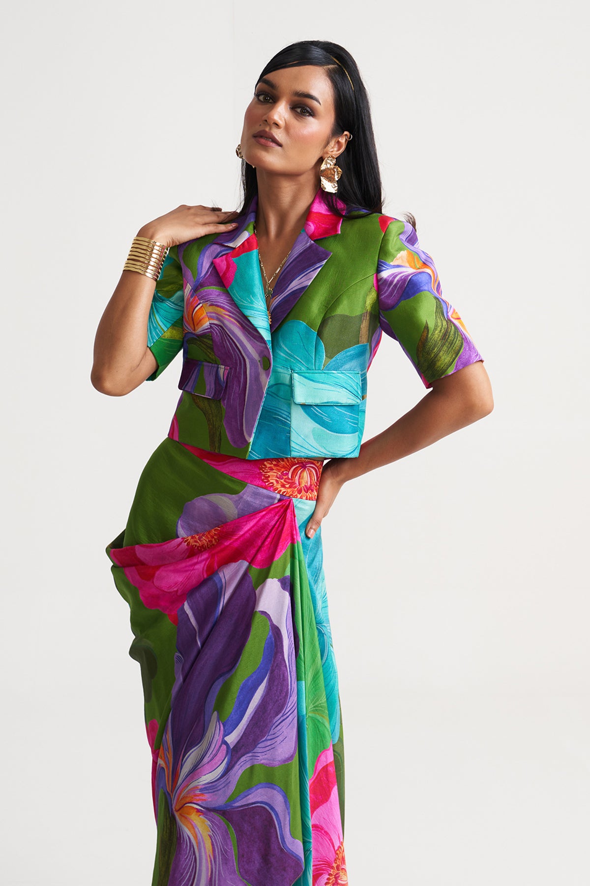 Crop blazer and skirt