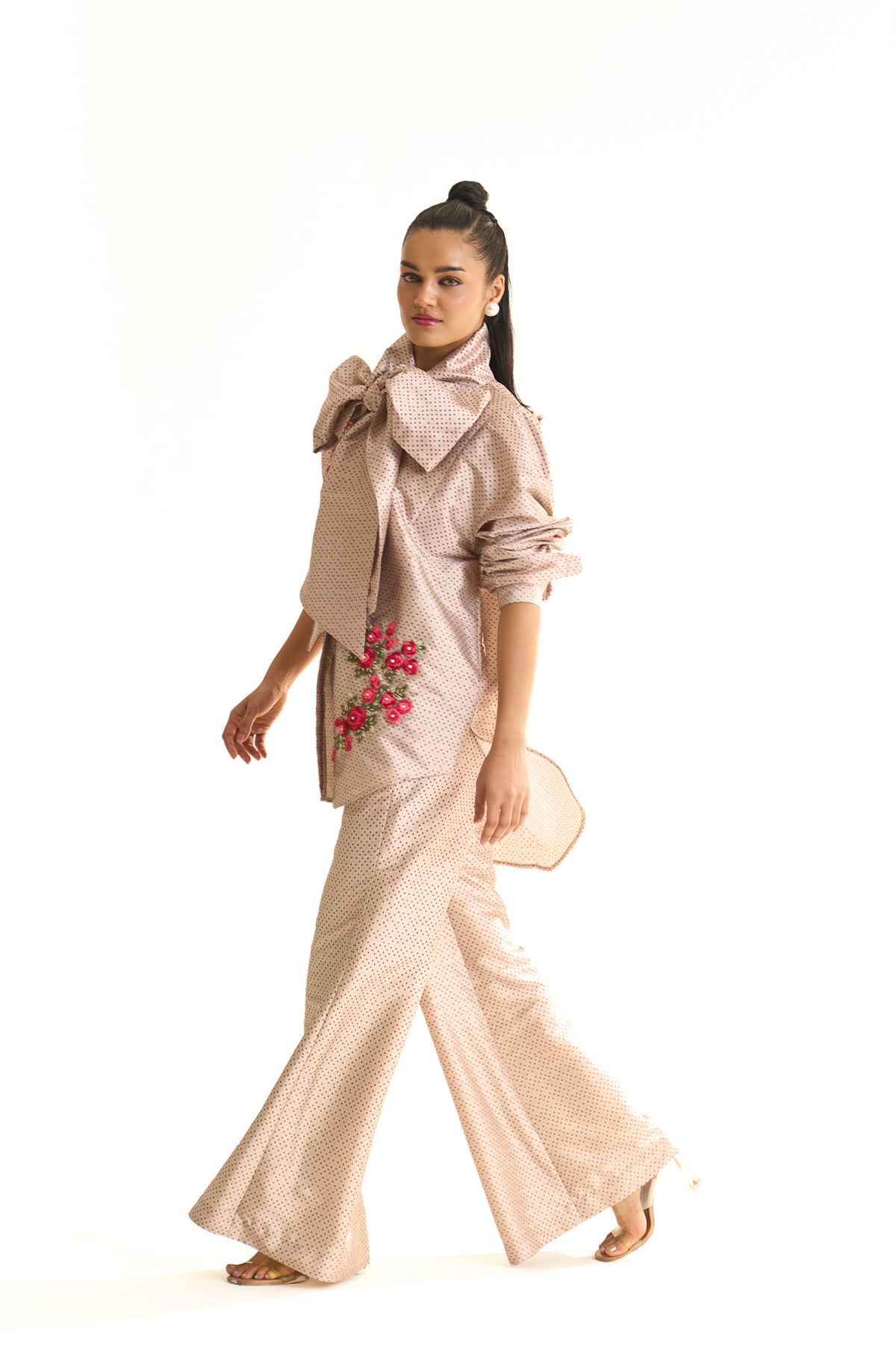 High low shirt with bow