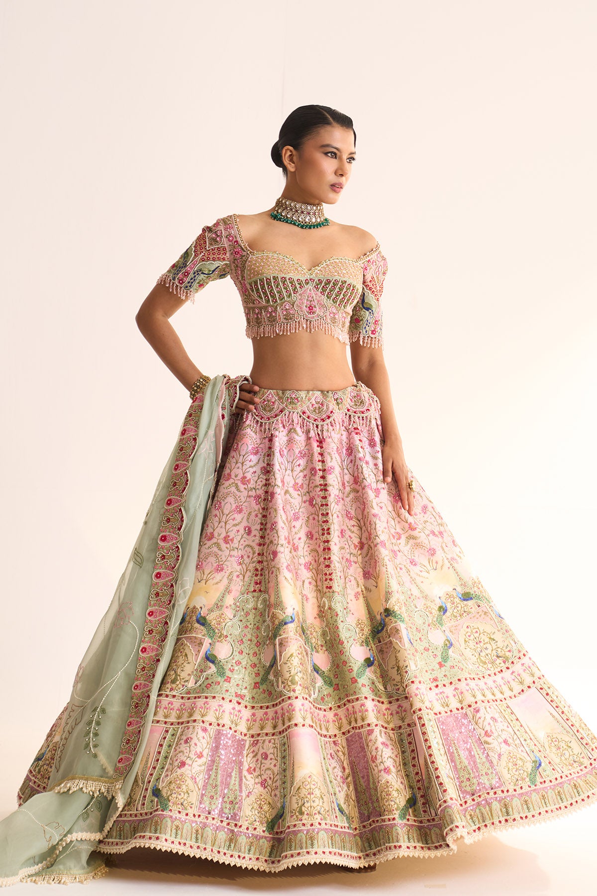 Peacock moon lehenga