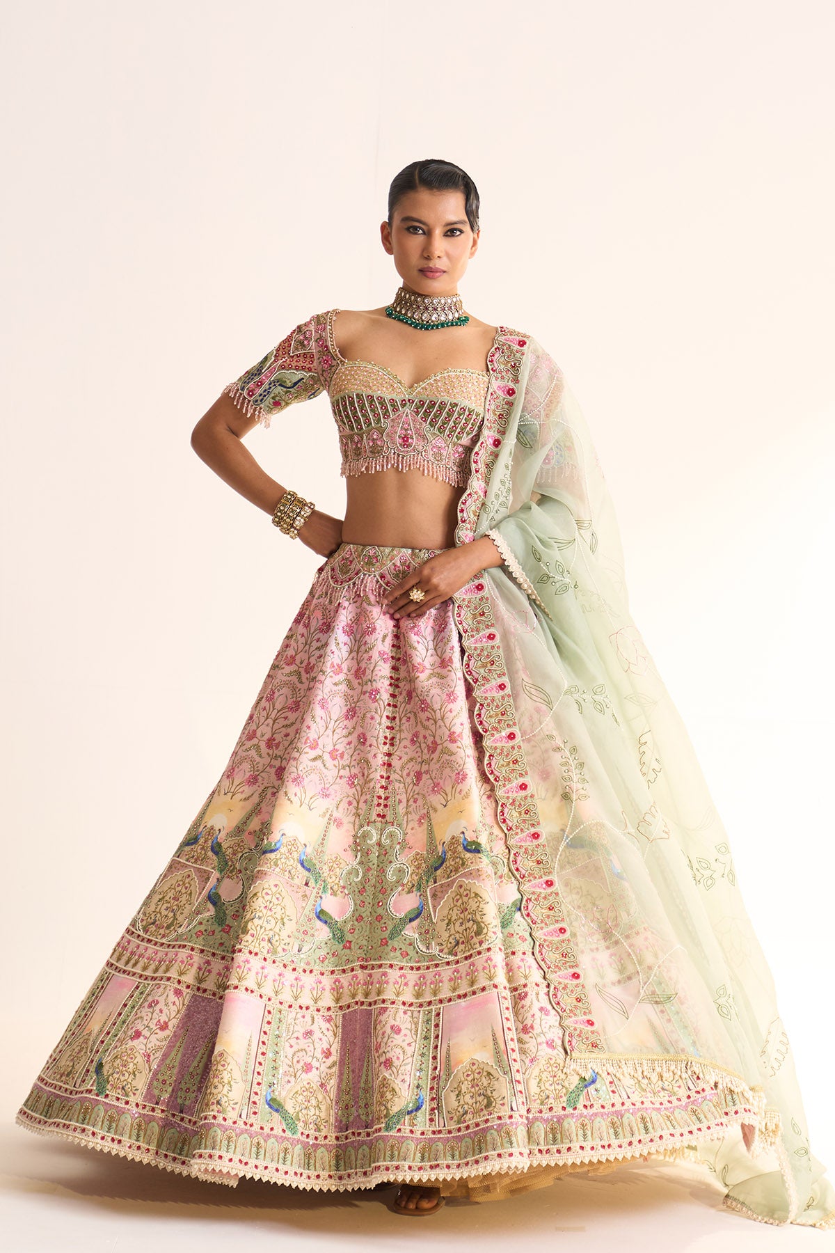Peacock moon lehenga