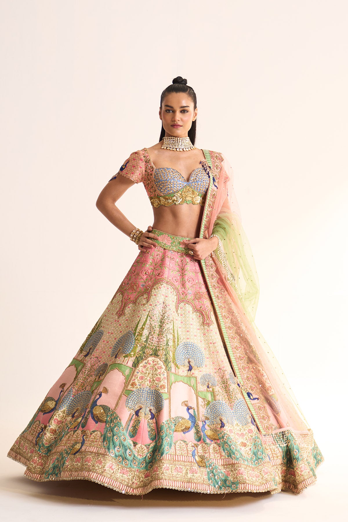 Peacock romance lehenga