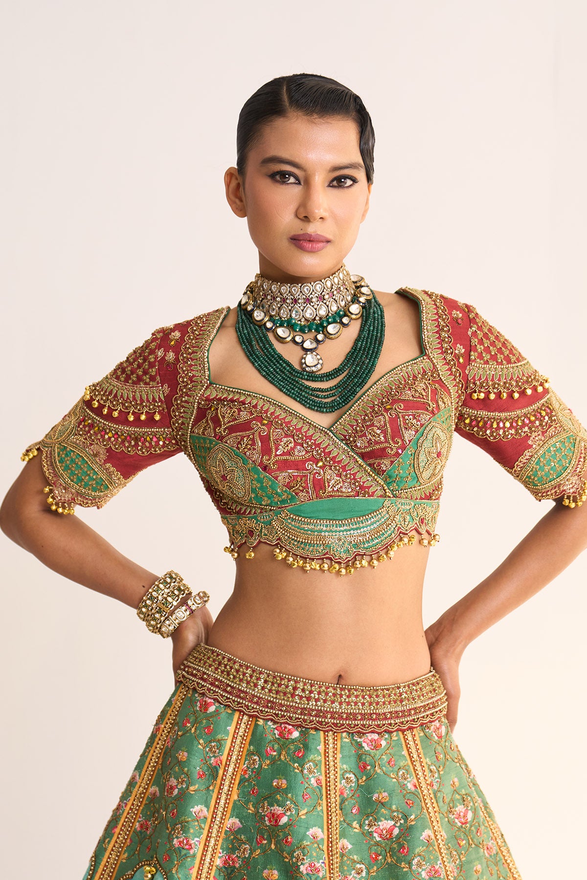 Cheetah on throne lehenga