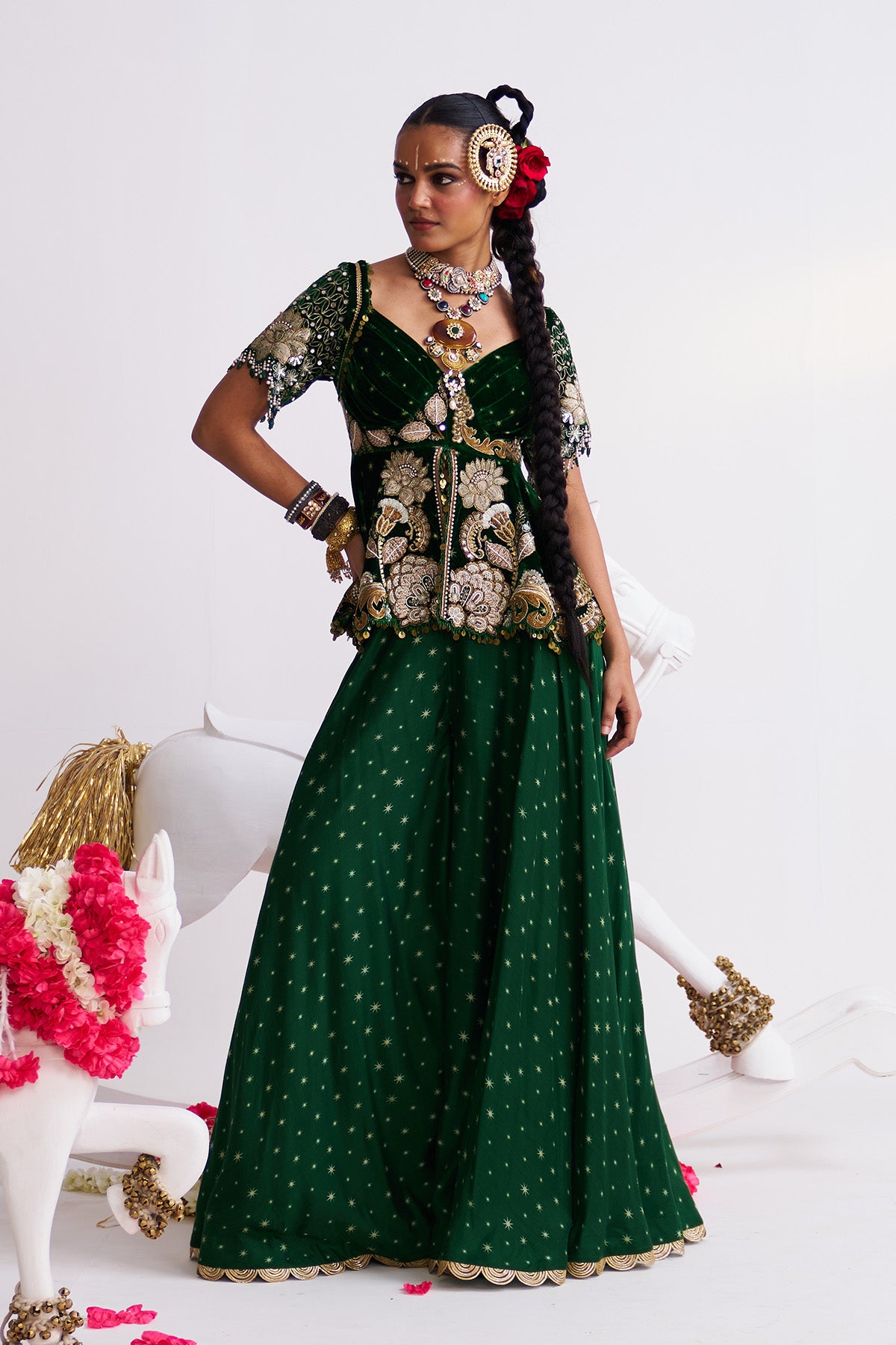 Tara peplum sharara set